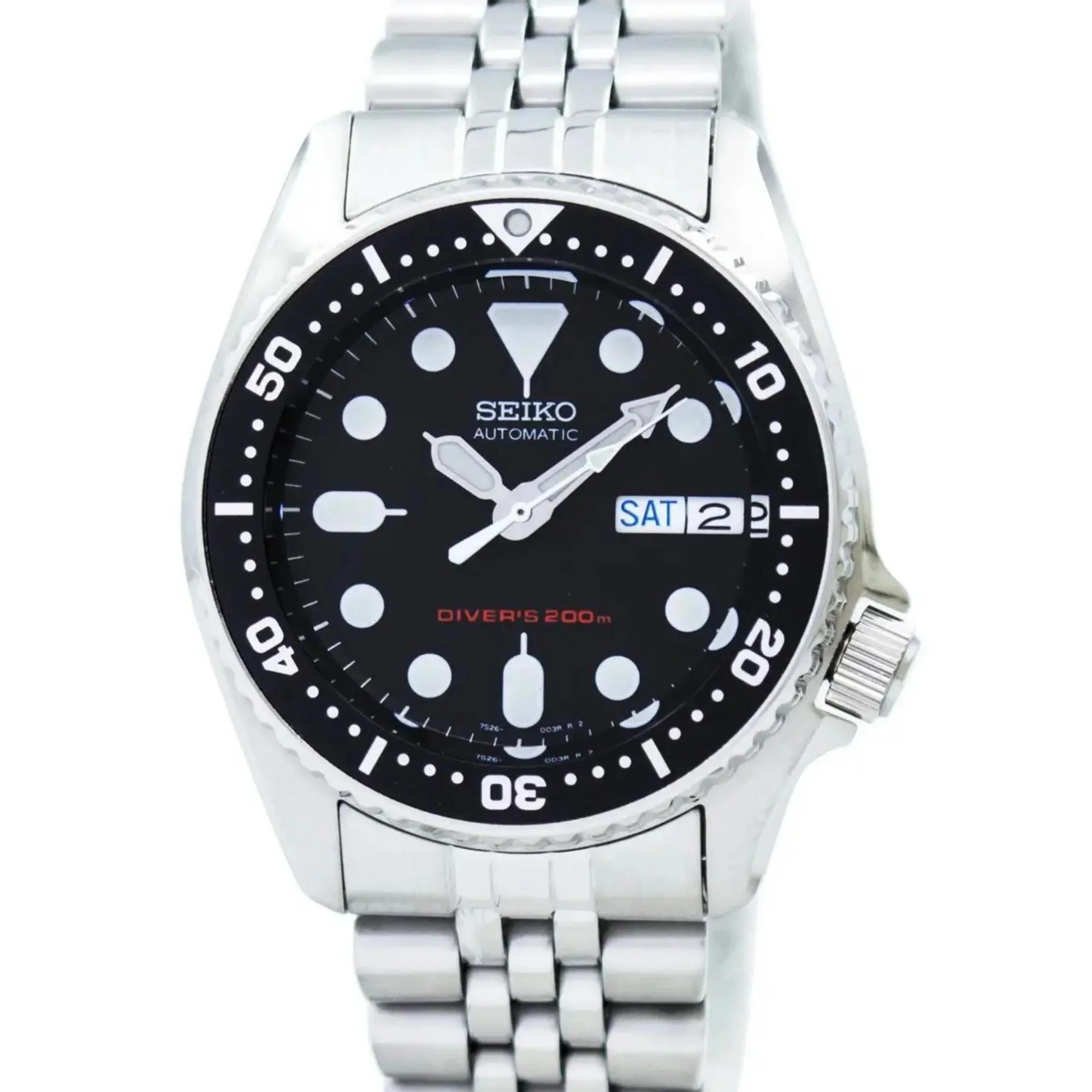Seiko Divers Automatic Black Dial Stainless Steel Jubilee Bracelet Men's Watch SKX013K2 - Image 9