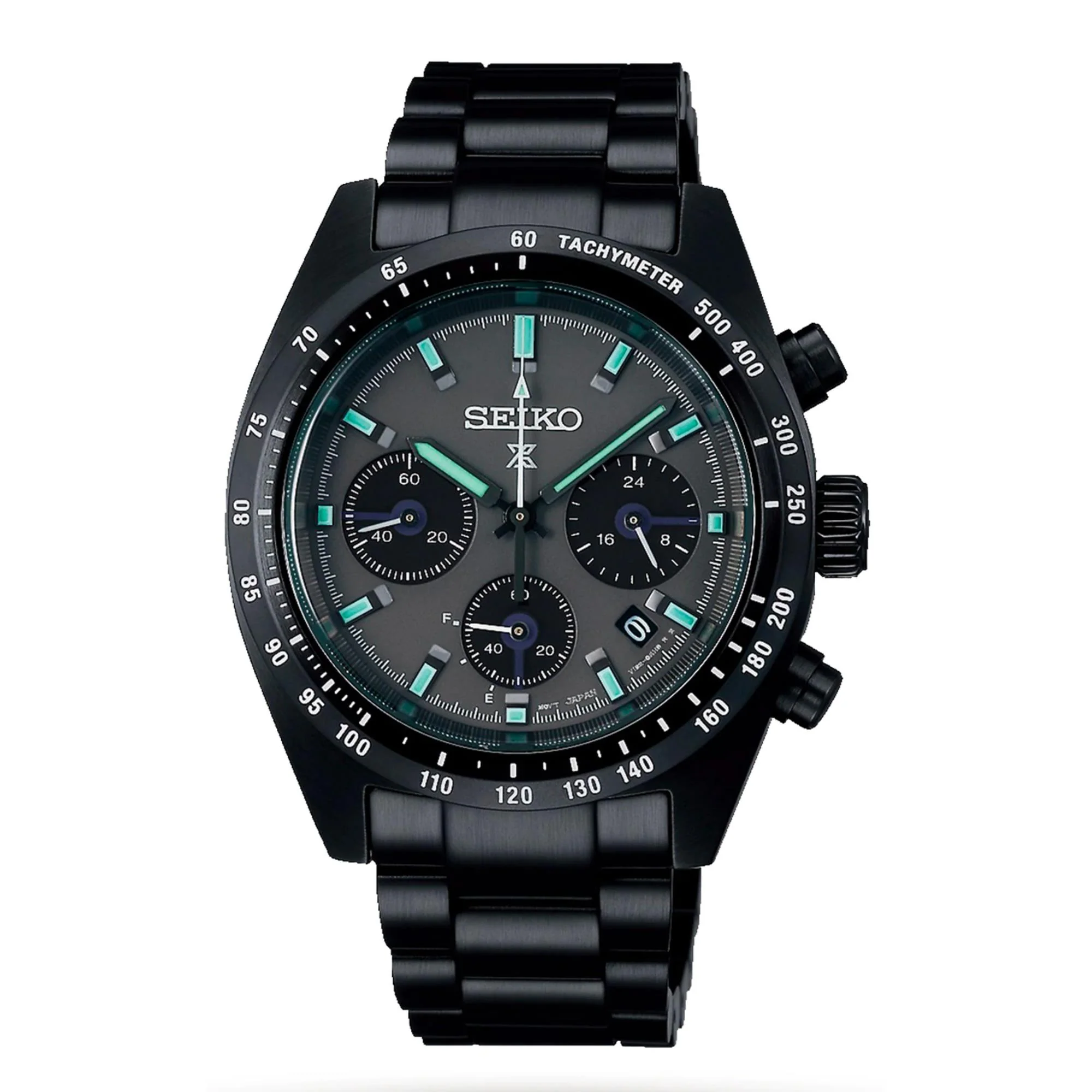 Seiko Prospex 'Black Series' Speedtimer Solar Chronograph Black Dial Steel Bracelet Men's Watch SSC917P1 - Image 9