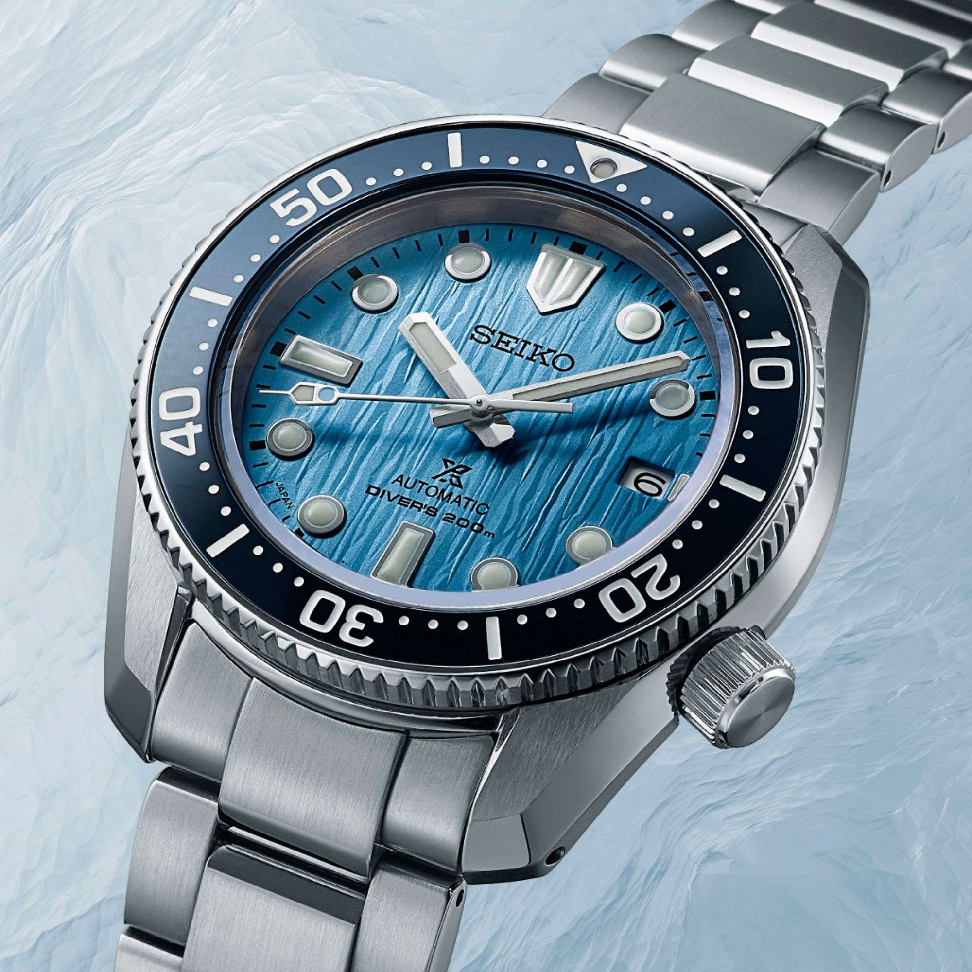 Seiko Prospex Glacier Save The Ocean 1968 Re-Interpretation Automatic Blue Dial Stainless Steel Bracelet Men's Watch SPB299J1 - Image 4