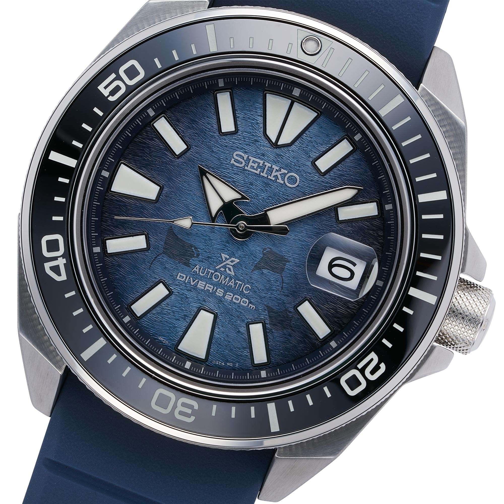 Seiko Prospex Save The Ocean 'King Samurai' Automatic Blue Dial Silicone Strap Men's Watch SRPF79K1 - Image 3