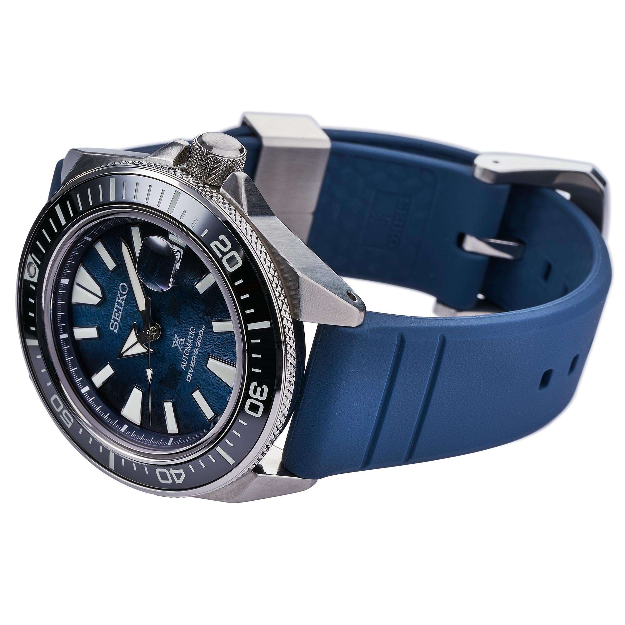Seiko Prospex Save The Ocean 'King Samurai' Automatic Blue Dial Silicone Strap Men's Watch SRPF79K1 - Image 4