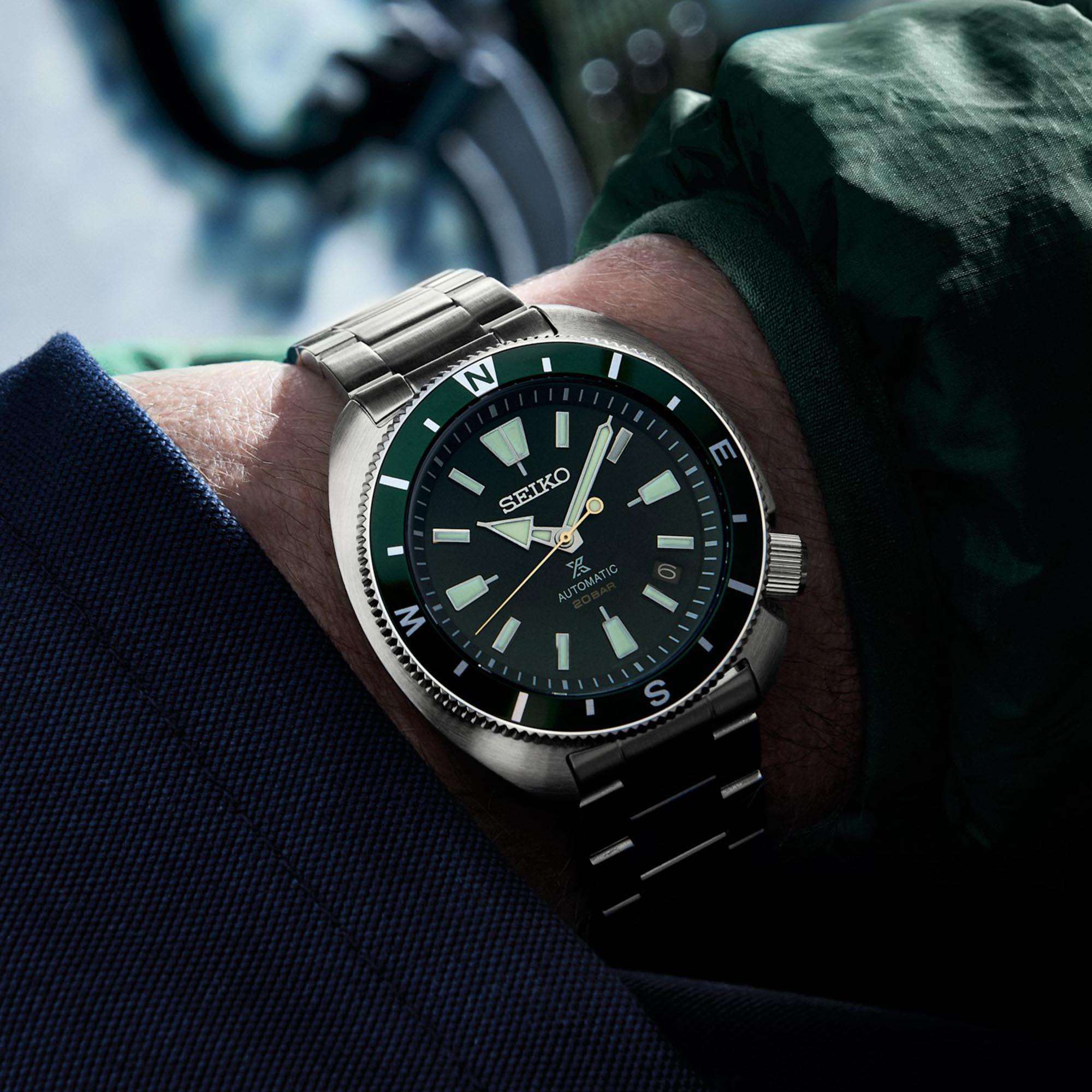 Seiko Prospex Tortoise Automatic Green Dial Steel Bracelet Men's Watch SRPH15K1 - Image 2