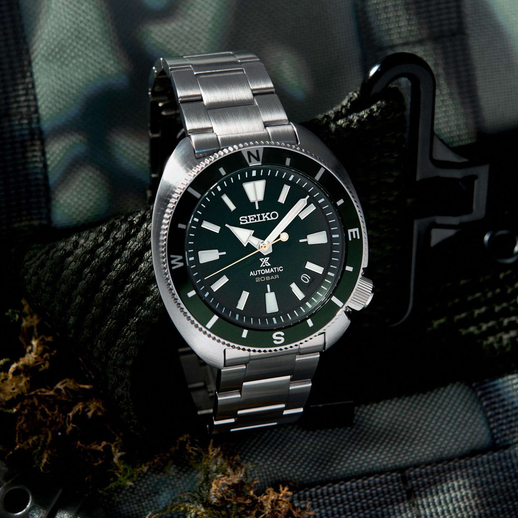Seiko Prospex Tortoise Automatic Green Dial Steel Bracelet Men's Watch SRPH15K1 - Image 3