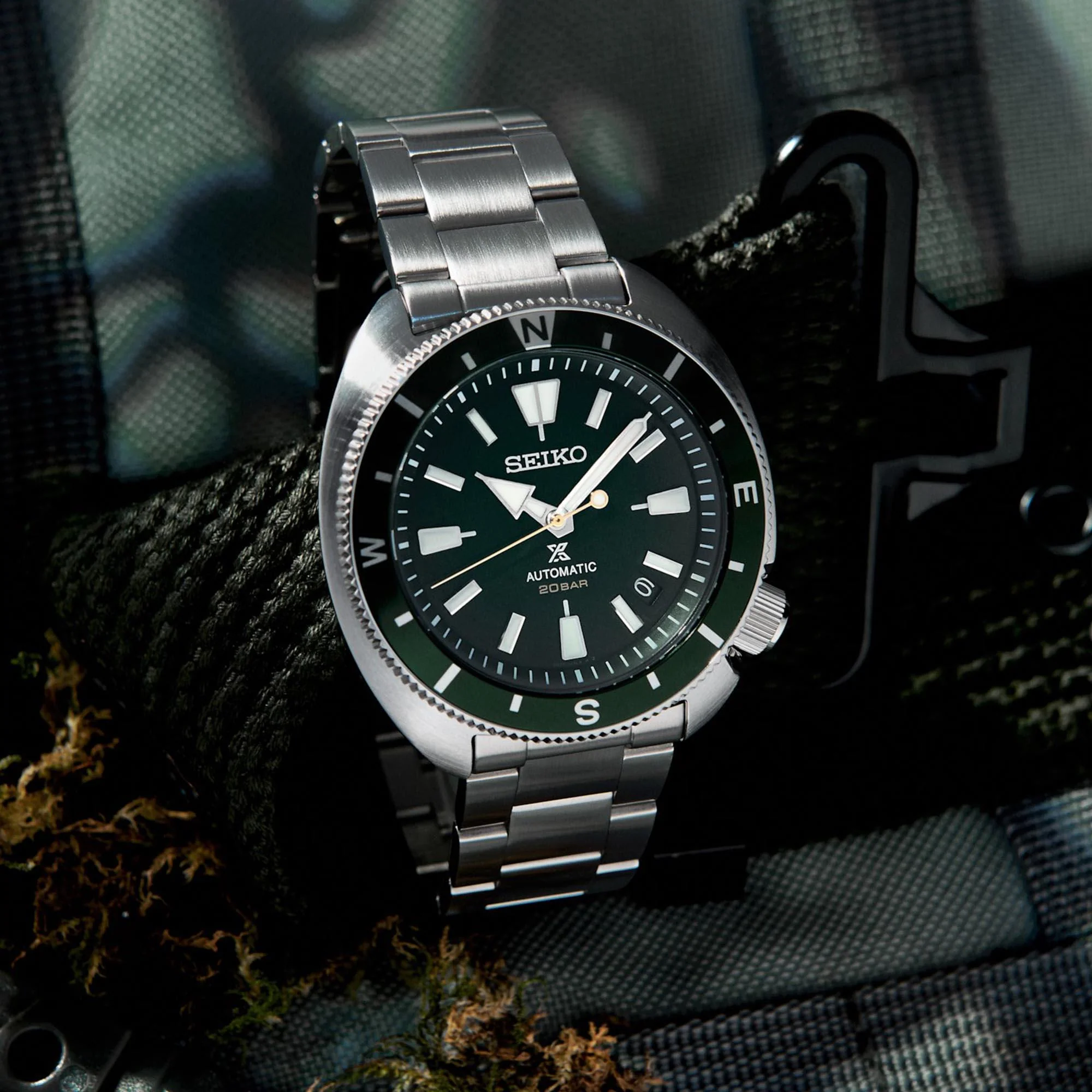 Seiko Prospex Tortoise Automatic Green Dial Steel Bracelet Men's Watch SRPH15K1 - Image 7