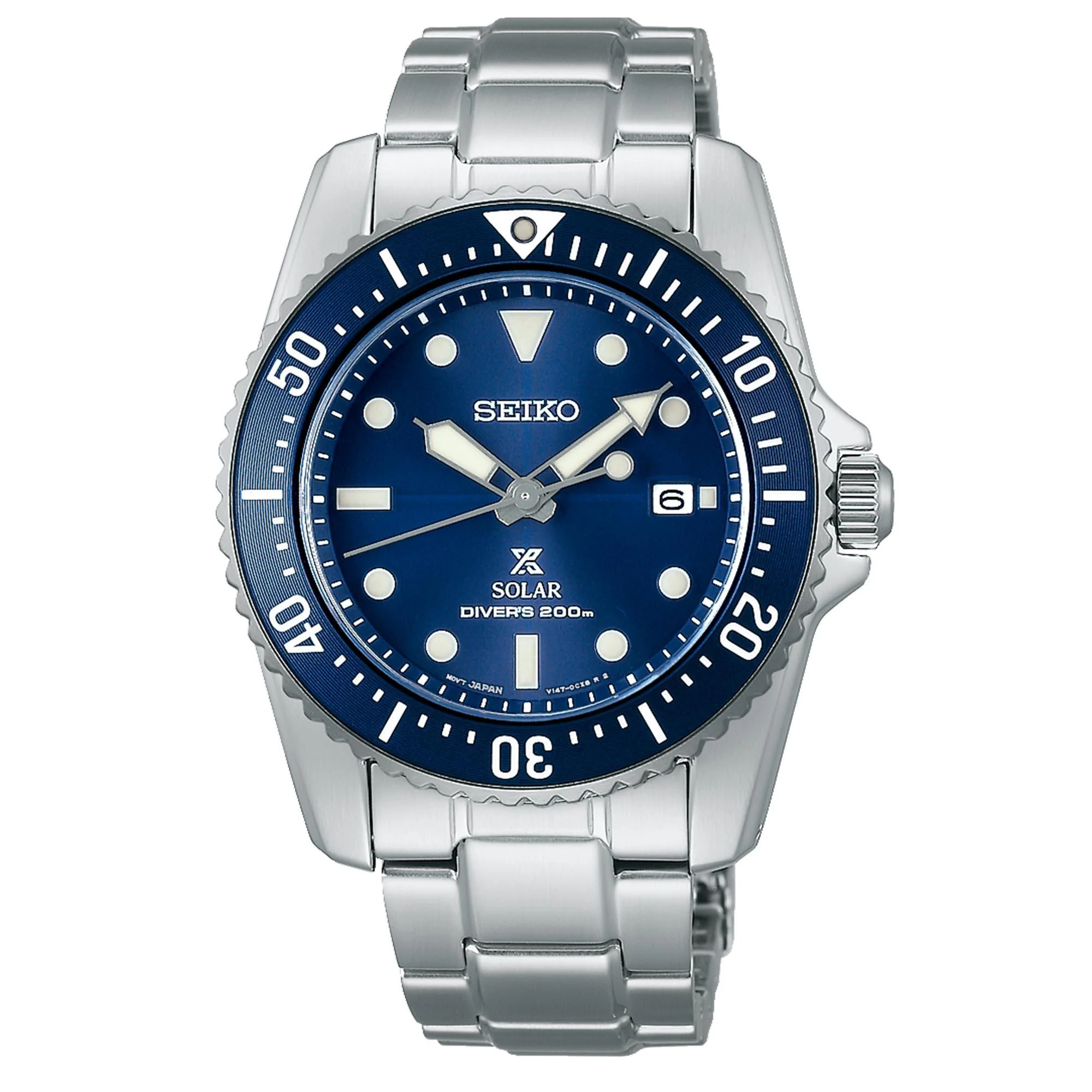 Seiko Prospex Quartz Solar Blue Dial Stainless Steel Bracelet Men's Watch SNE585P1 - Image 3