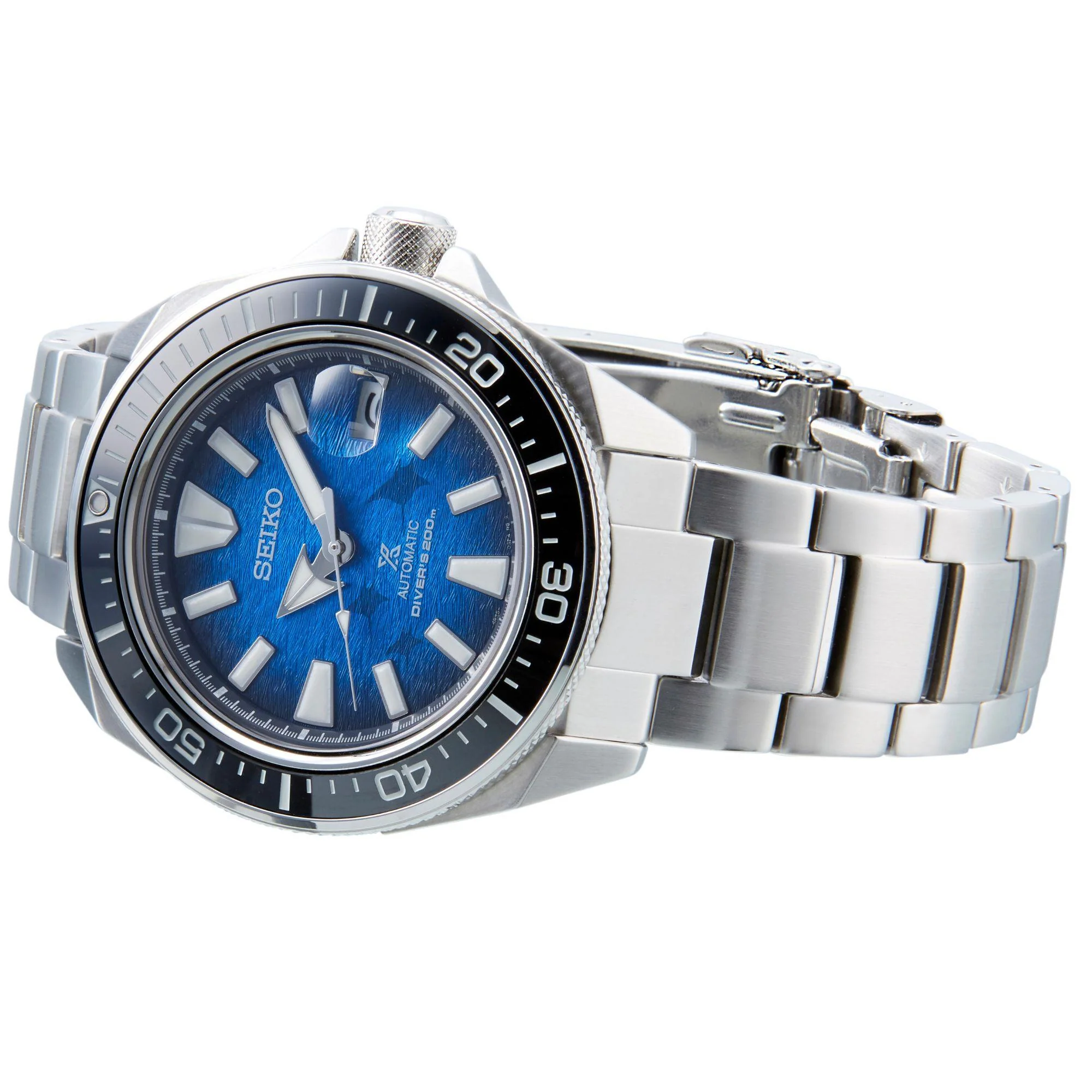 Seiko Prospex Save The Ocean 'Manta' 'King Samurai' Automatic Blue Dial Stainless Steel Bracelet Men's Watch SRPE33K1 - Image 7