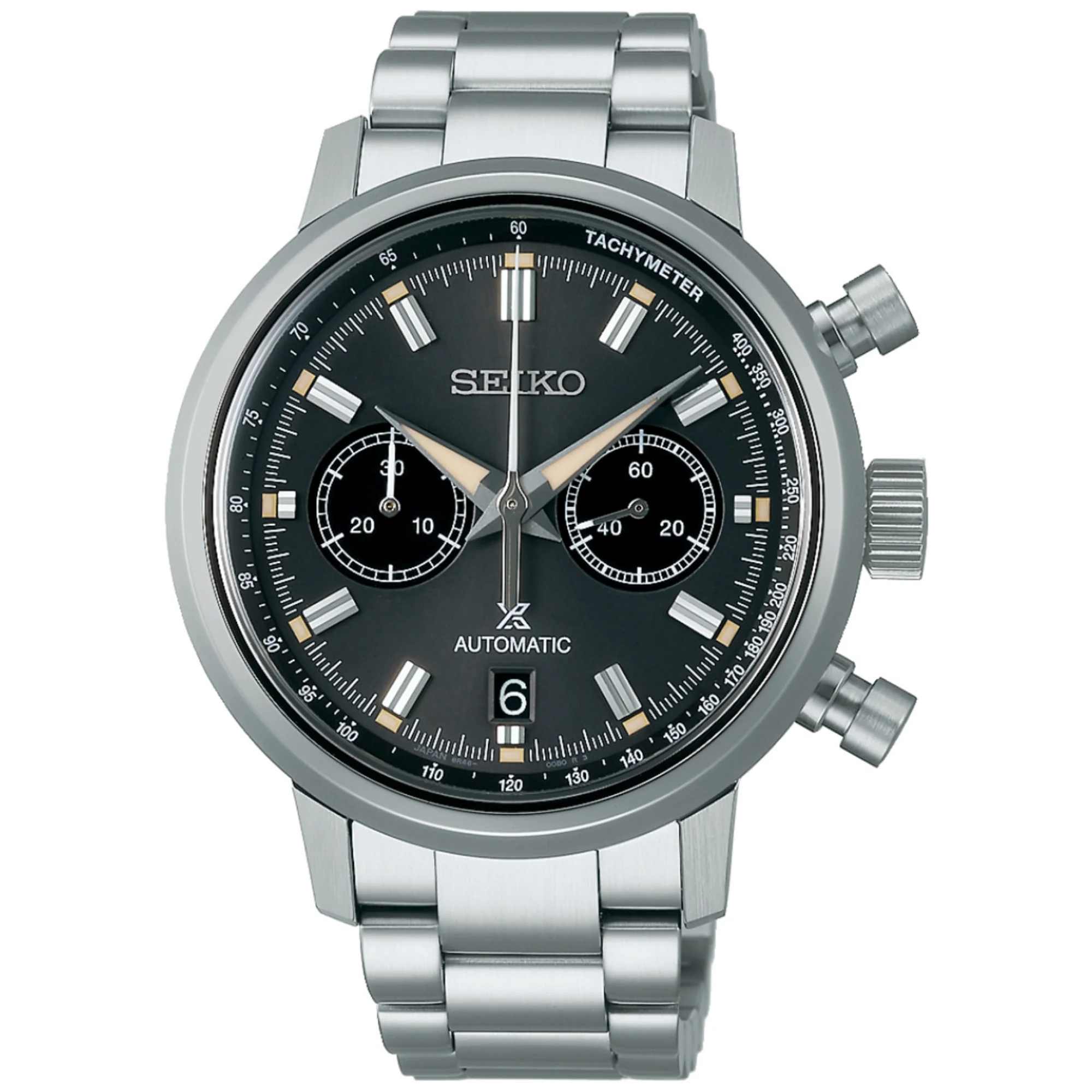 Seiko Prospex Speedtimer Automatic Black Dial Stainless Steel Bracelet Men's Watch SRQ037J1