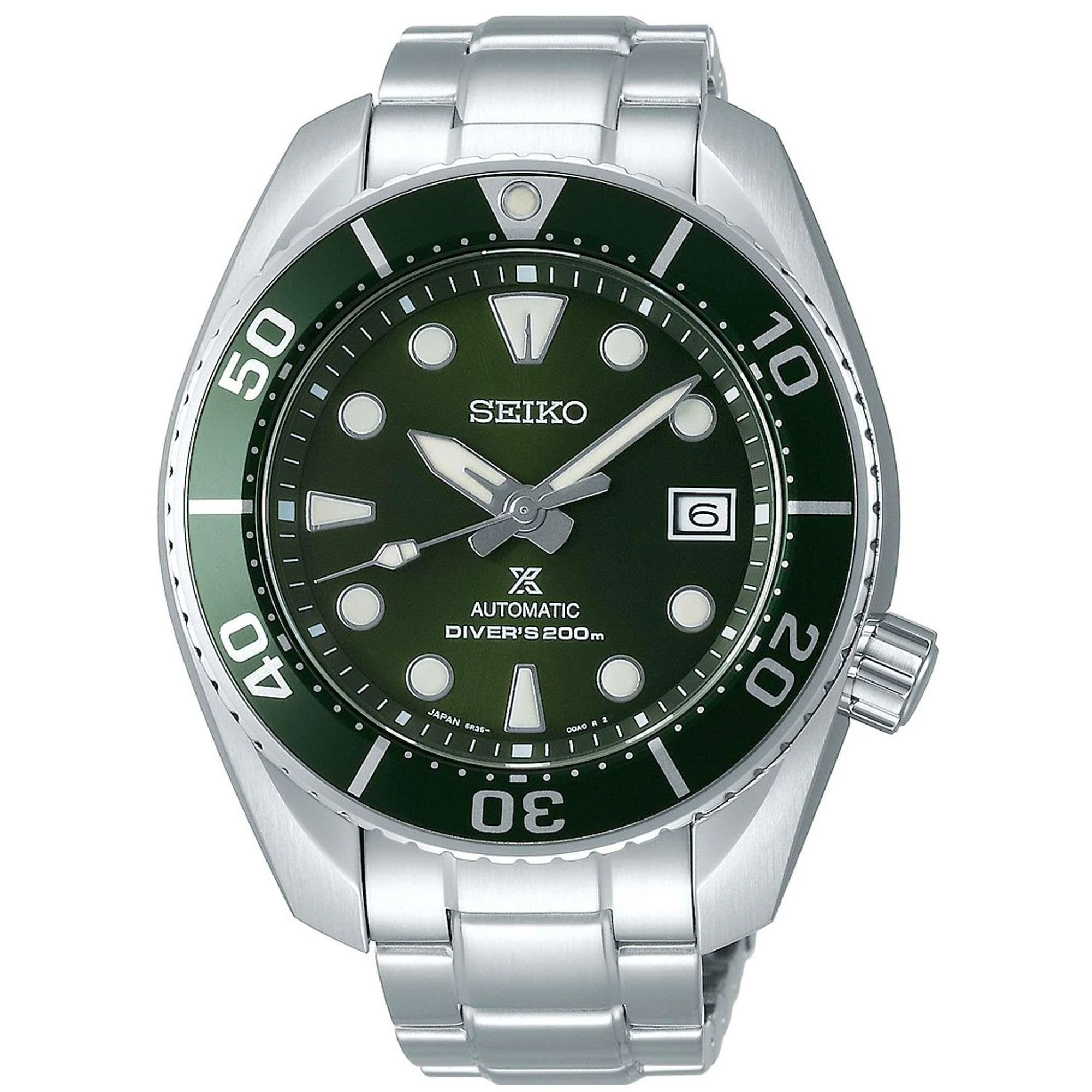 Seiko Prospex 'Sumo' Automatic Green Dial Stainless Steel Bracelet Men's Watch SPB103J1 - Image 6