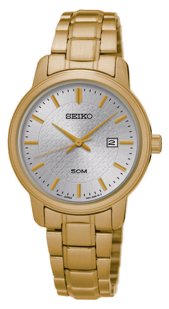 Seiko Silver Dial PVD Gold-Plated Ladies' Dress Watch SUR744P1 - Image 2