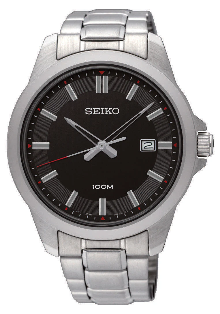 Seiko Stainless Steel Black Dial Men's Watch SUR245P1 - Image 2