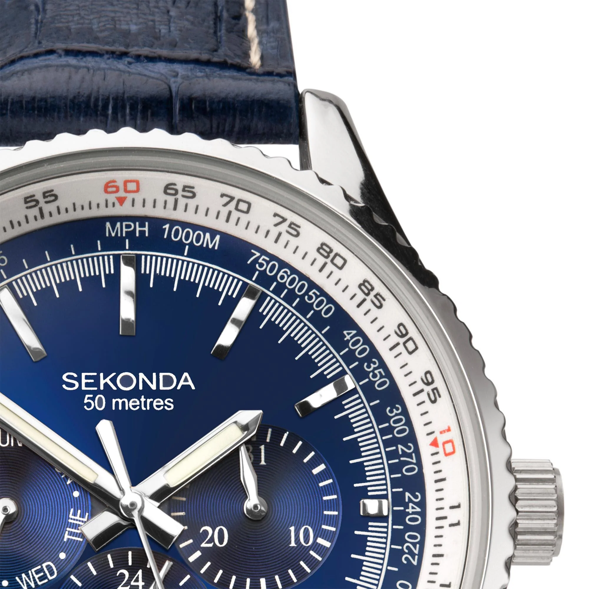 Sekonda Aviation Quartz Blue Dial Blue Leather Strap Men's Watch 1627 - Image 11