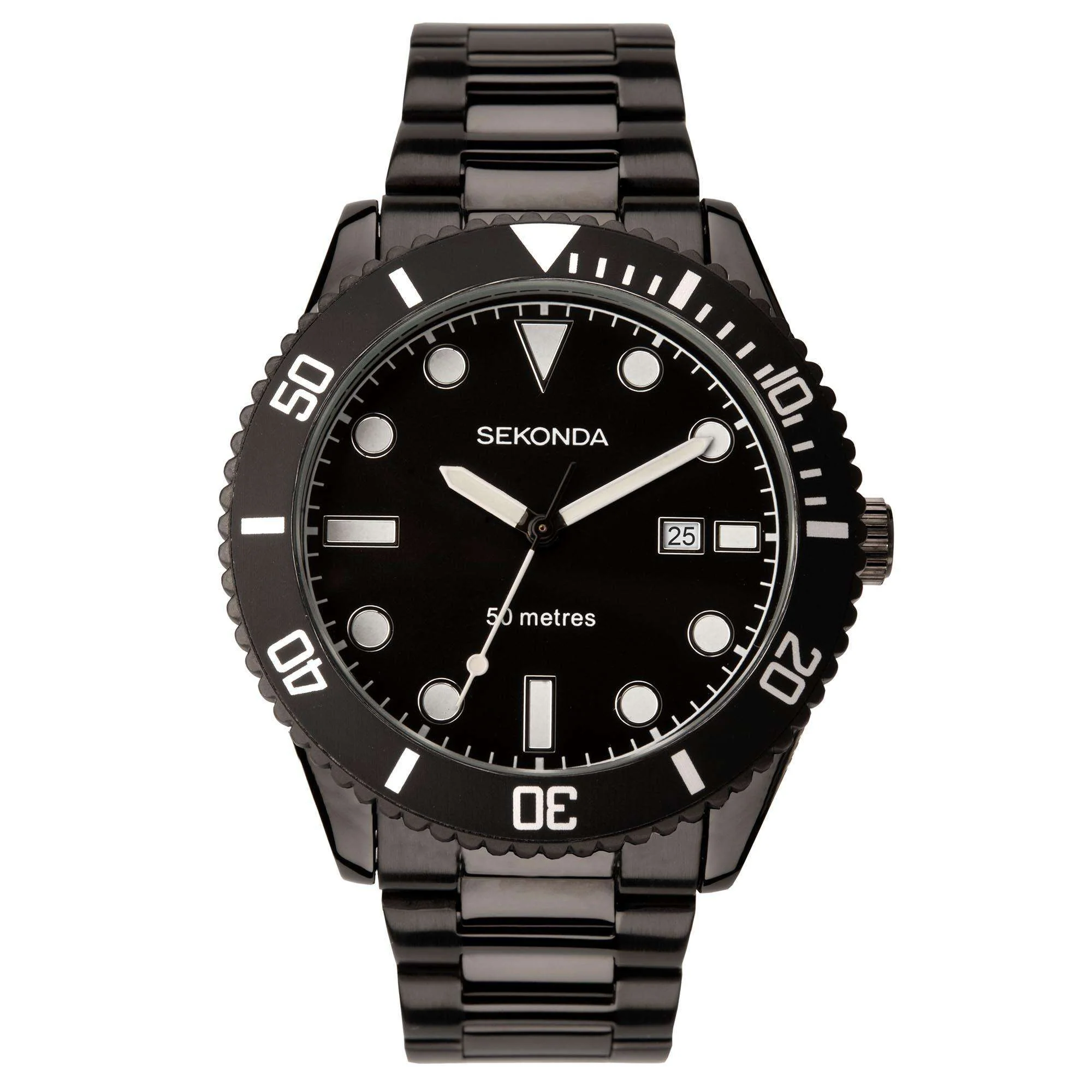 Sekonda Sports Quartz Black Dial Black Stainless Steel Bracelet Men's Watch 1980 - Image 7