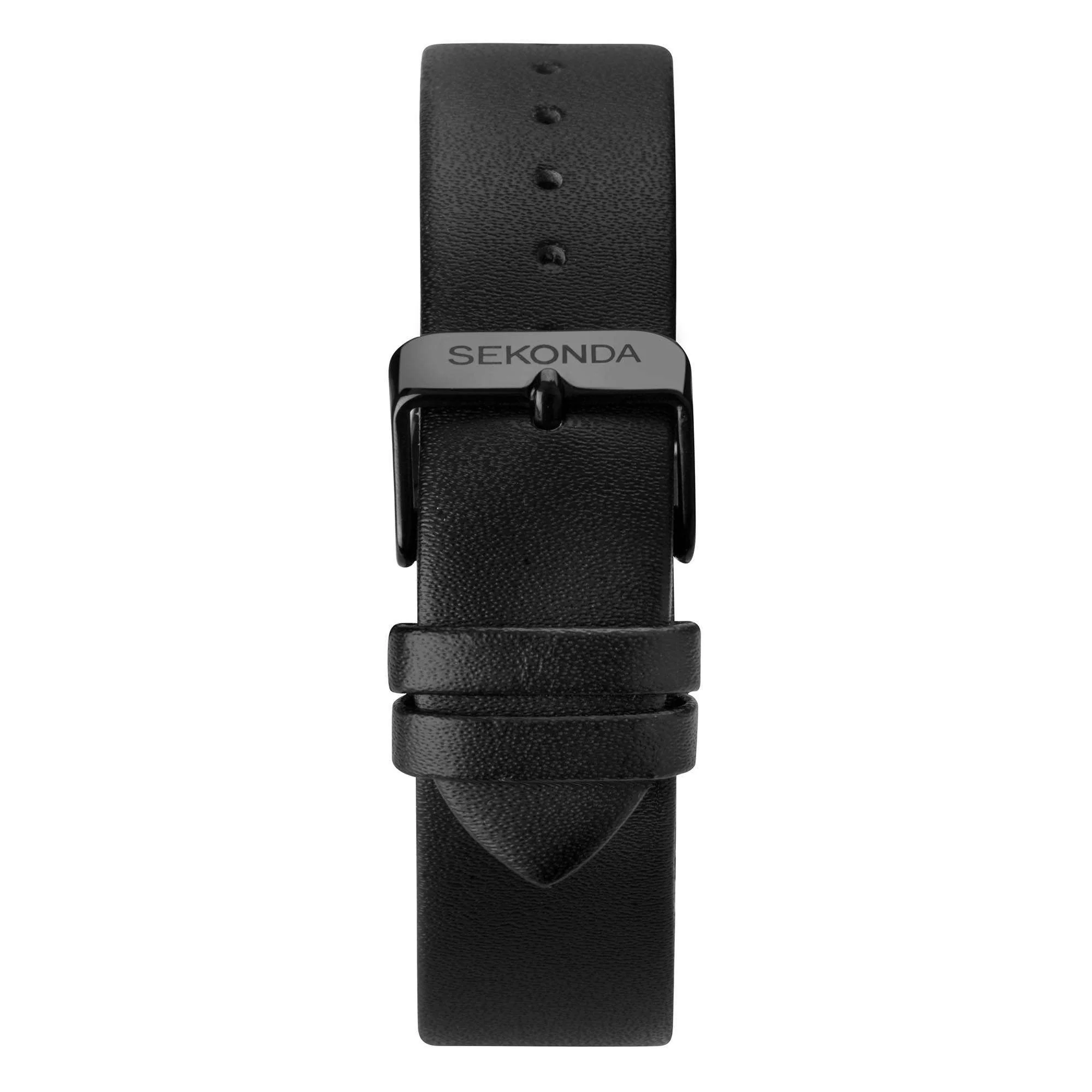 Sekonda Classic Quartz Black Dial Black Leather Strap Unisex Watch 1941 - Image 2