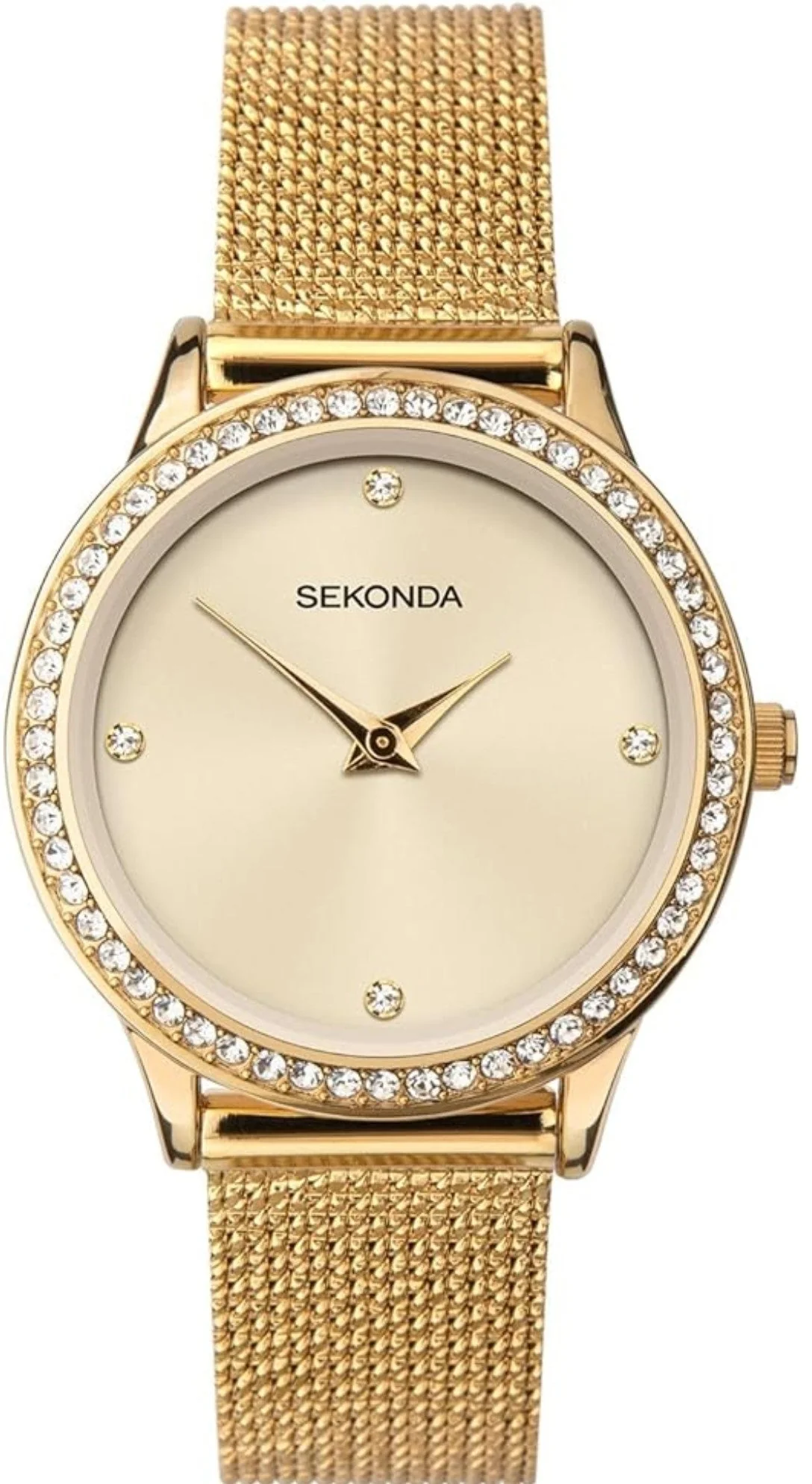 Sekonda Classic Quartz Gold Dial Gold PVD Stainless Steel Bracelet Ladies Watch 40083 - Image 2