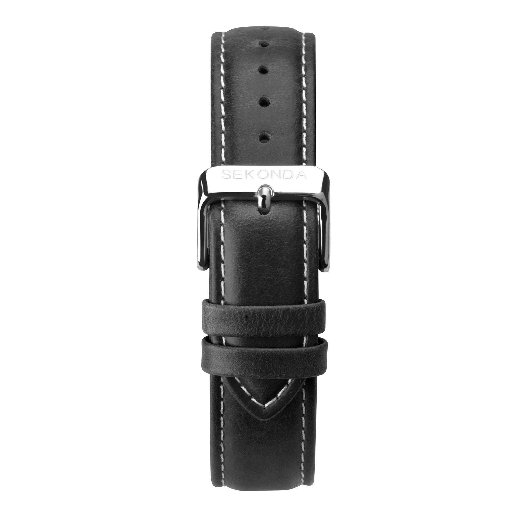 Sekonda Classic Quartz White Dial Black Leather Strap Men's Watch 1948 - Image 2