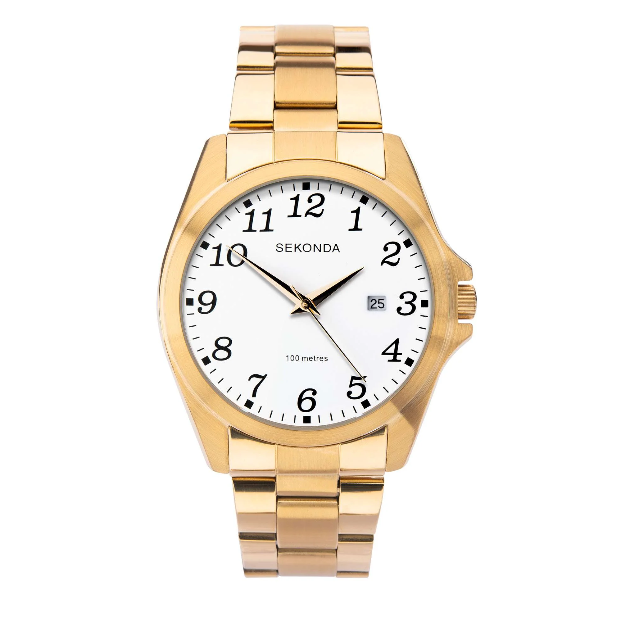 Sekonda Classic Quartz White Dial Gold PVD Stainless Steel Bracelet Men's Watch 1637 - Image 3
