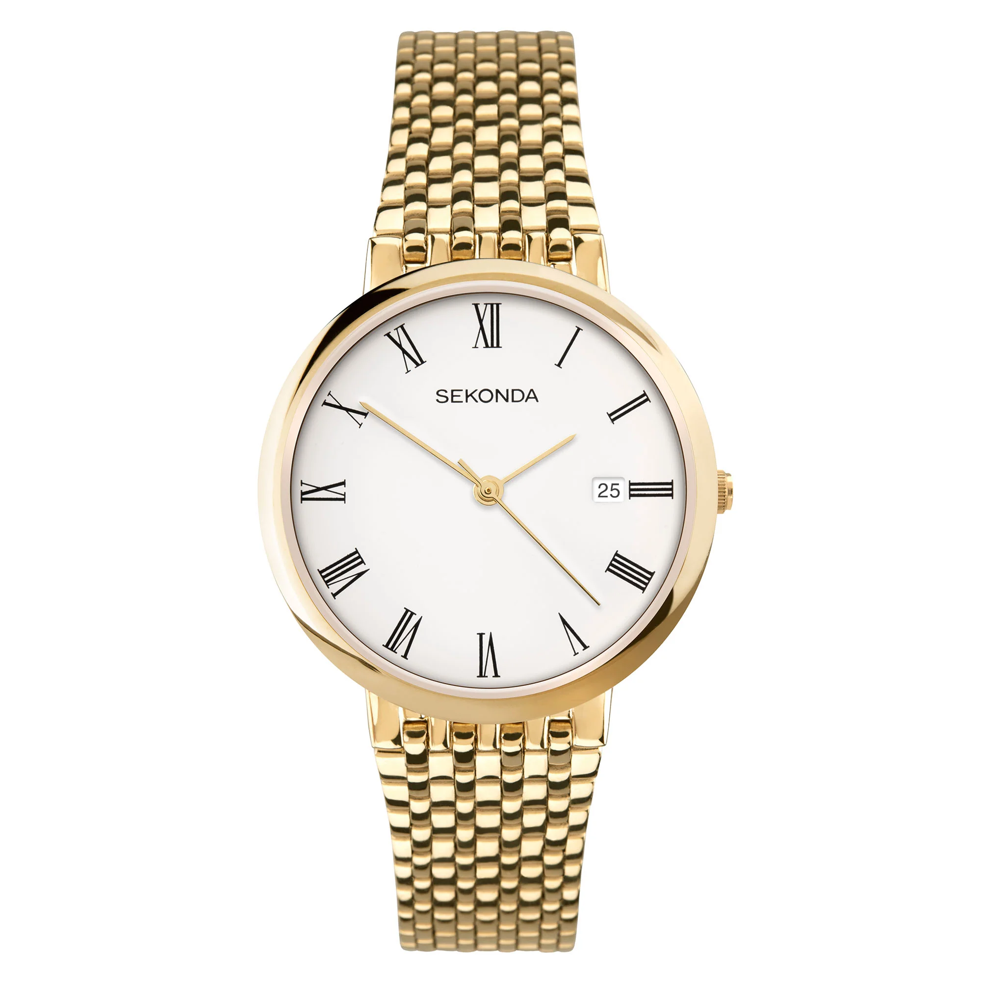 Sekonda Classic Quartz White Dial Gold PVD Stainless Steel Bracelet Men's Watch 3683 - Image 2