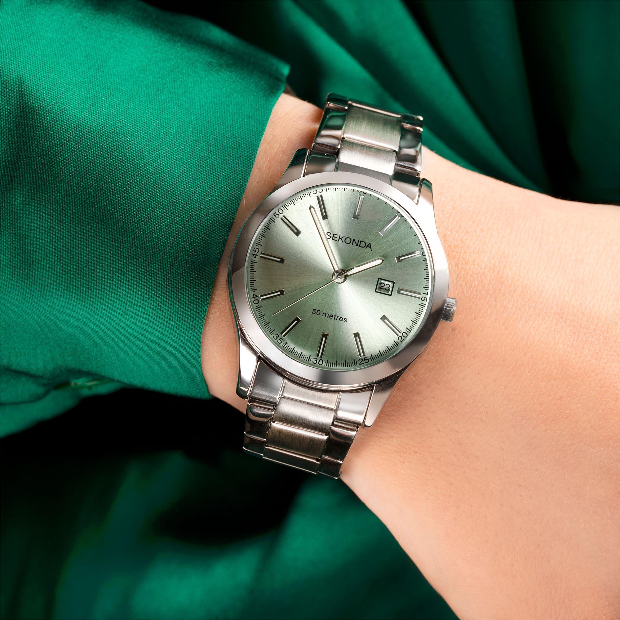 Sekonda ColourPop Quartz Green Dial Stainless Steel Bracelet Ladies Watch 40397 - Image 15