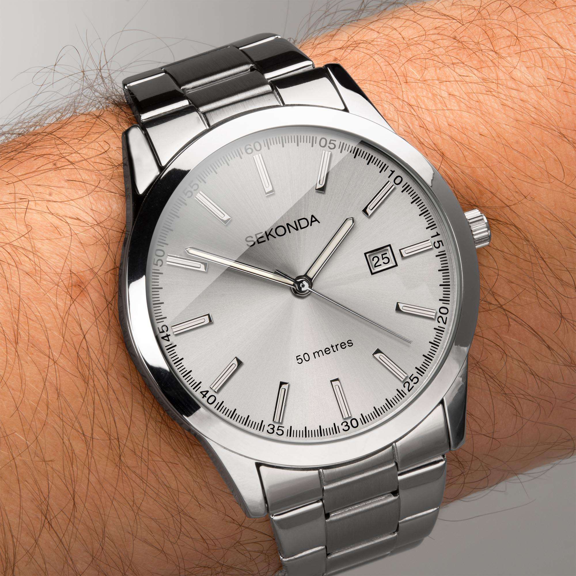 Sekonda ColourPop Quartz Silver Dial Stainless Bracelet Men's Watch 1945 - Image 2