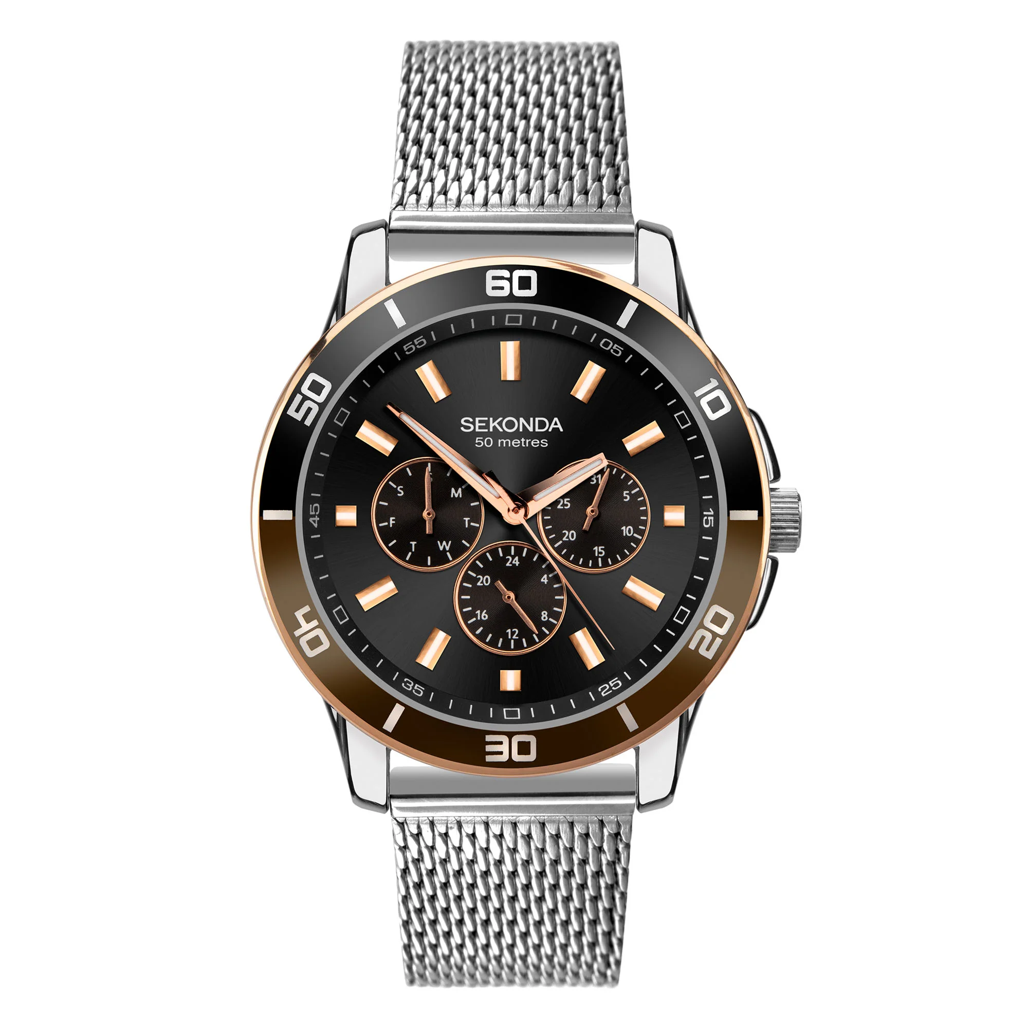 Sekonda Dress Quartz Black Dial Milanese Bracelet Men’s Watch 1841 - Image 2