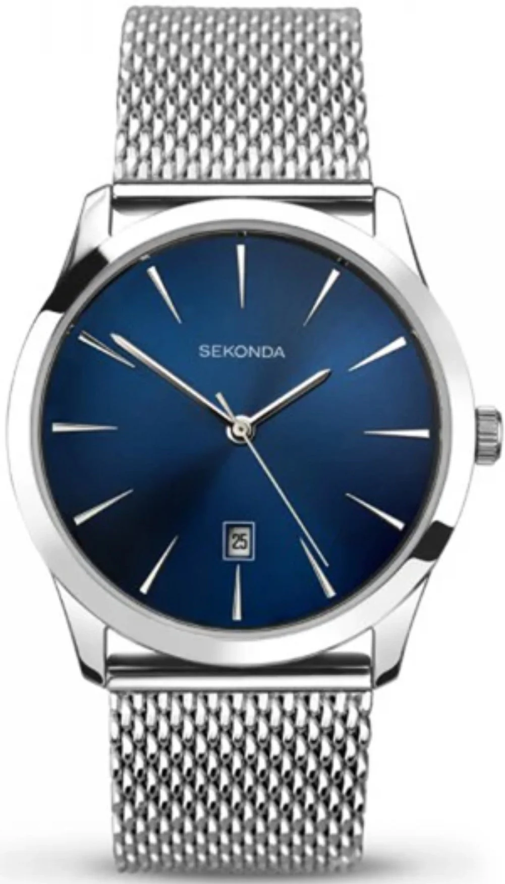 Sekonda Dress Quartz Blue Dial Stainless Steel Mesh Bracelet Men's Watch 1065 - Image 2
