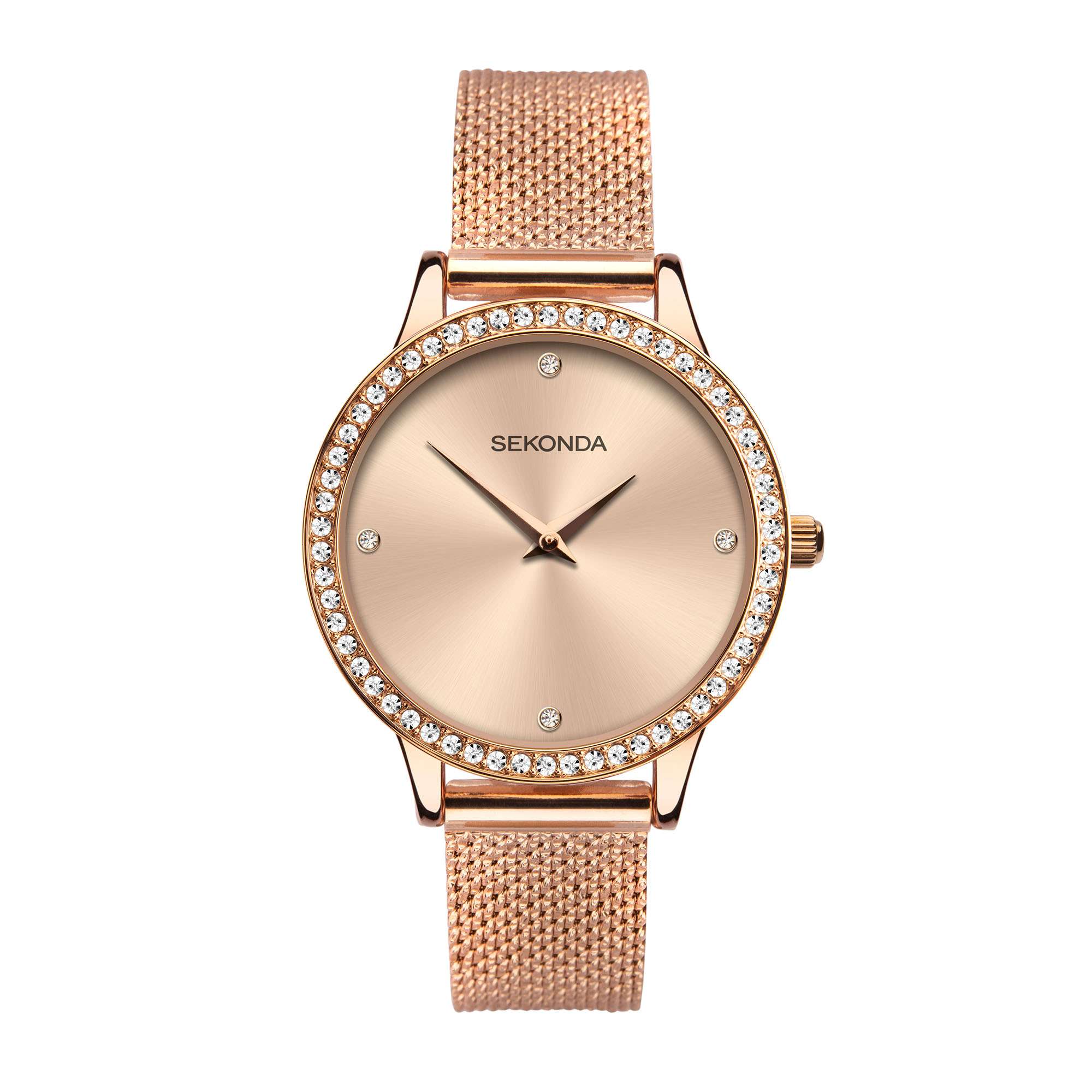 Sekonda Fashion Quartz Rose Gold Dial Rose Gold PVD Milanese Ladies Bracelet Watch 40036 - Image 2