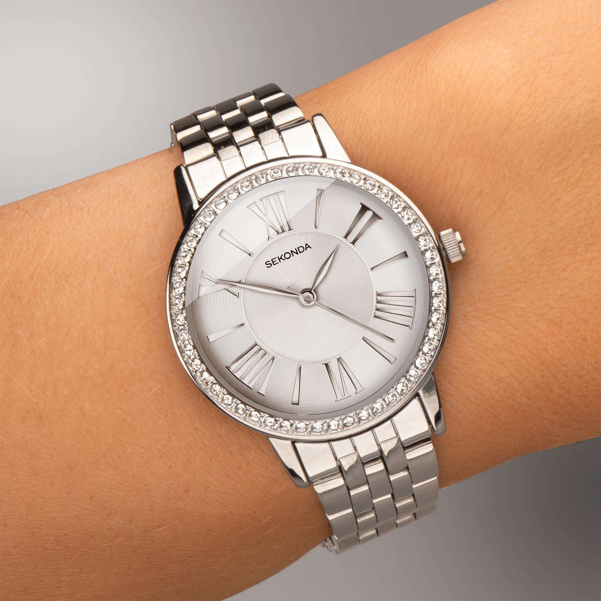 Sekonda Hero Quartz White Dial Stainless Steel Bracelet Ladies Watch 40348 - Image 7