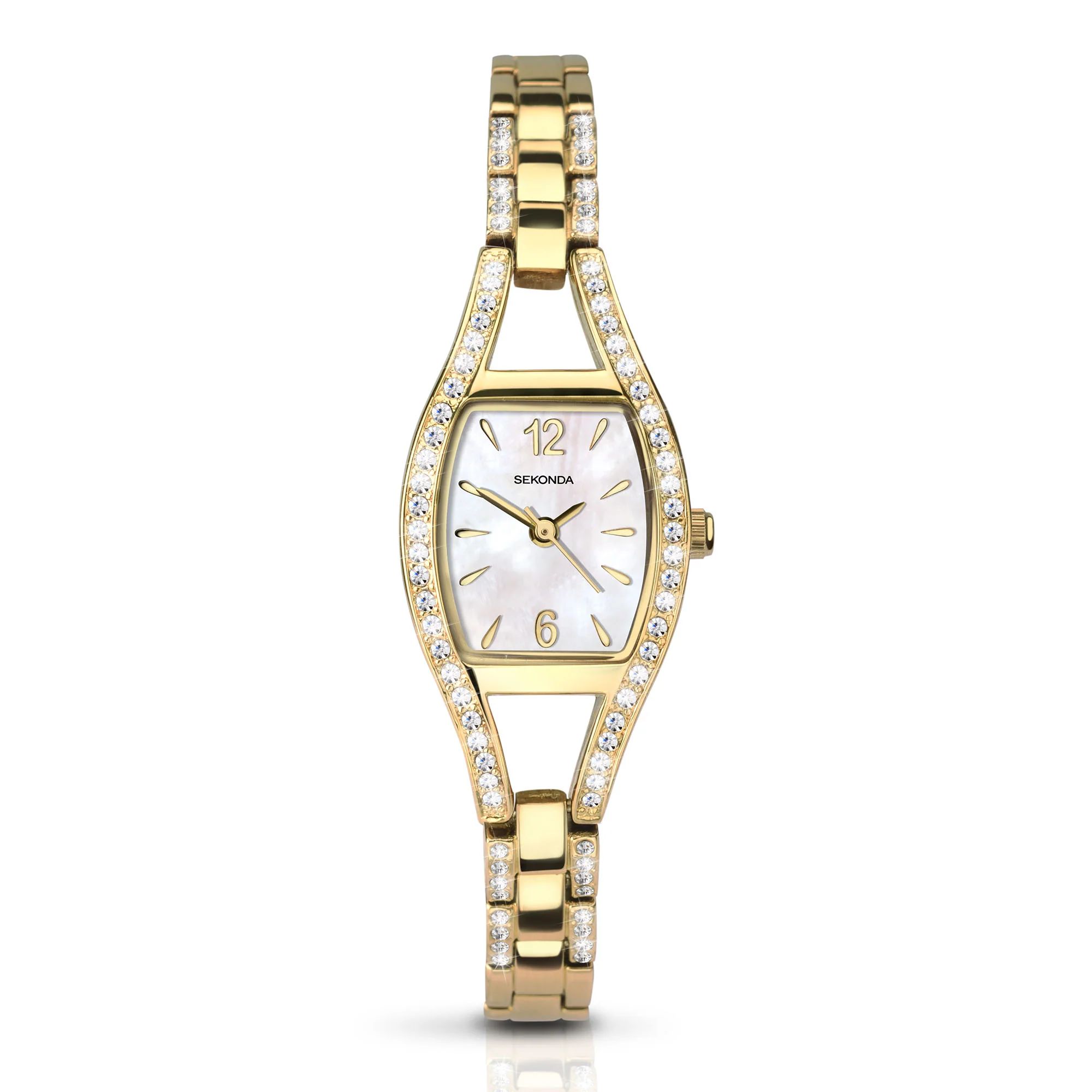 Sekonda Quartz Mother of Pearl Dial Gold PVD Stainless Steel Bracelet Ladies Watch - 2392 - Image 2