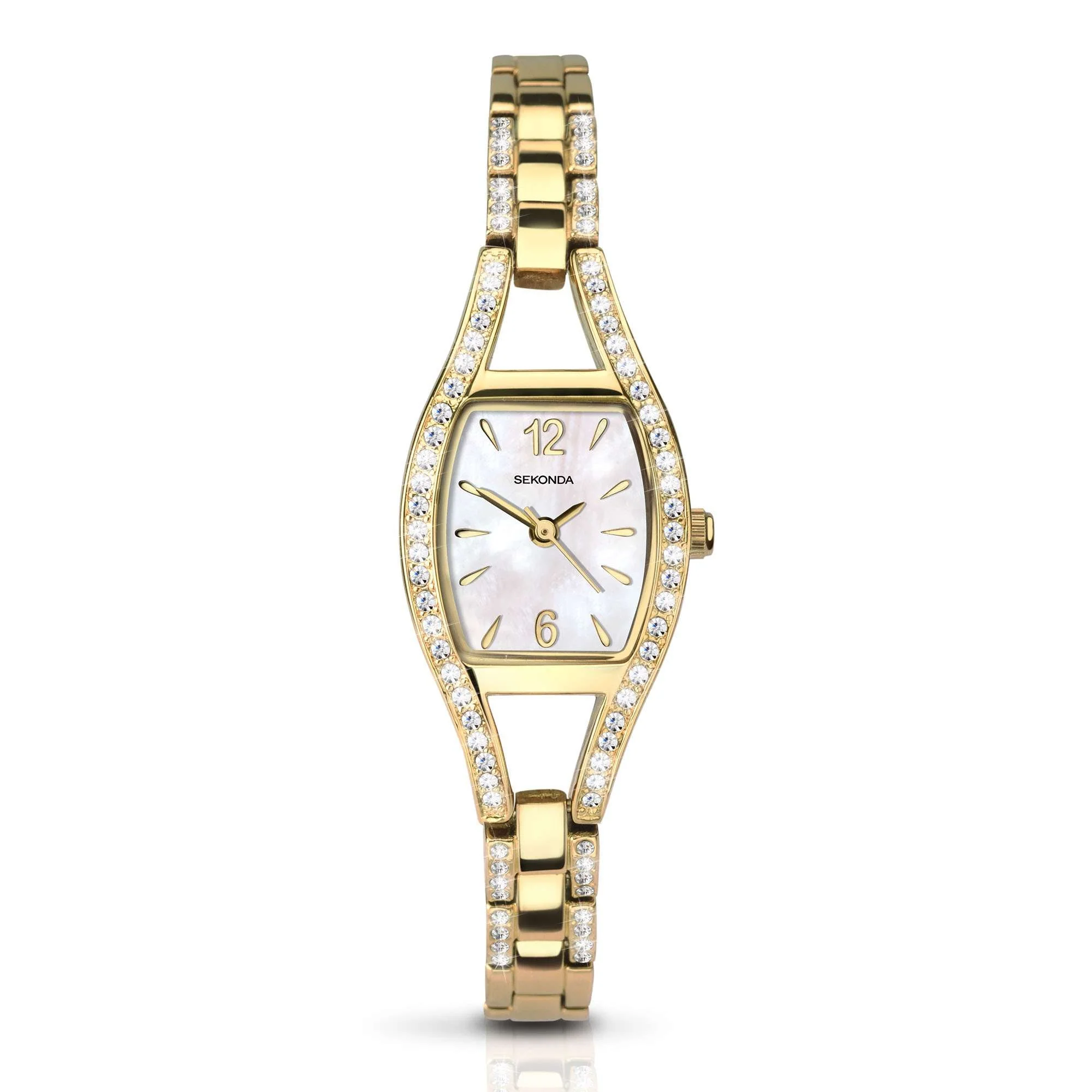 Sekonda Quartz Mother of Pearl Dial Gold PVD Stainless Steel Bracelet Ladies Watch - 2392 - Image 3