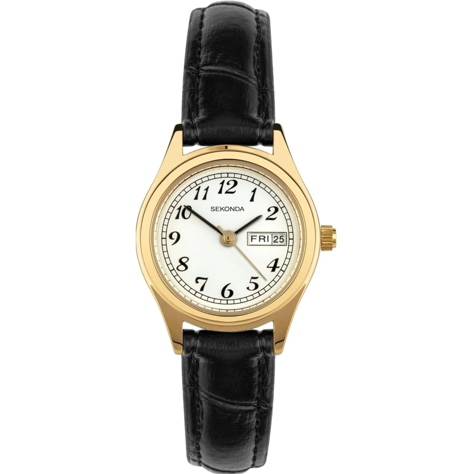 Sekonda Quartz White Dial Black Leather Strap Ladies Watch 4925 - Image 3