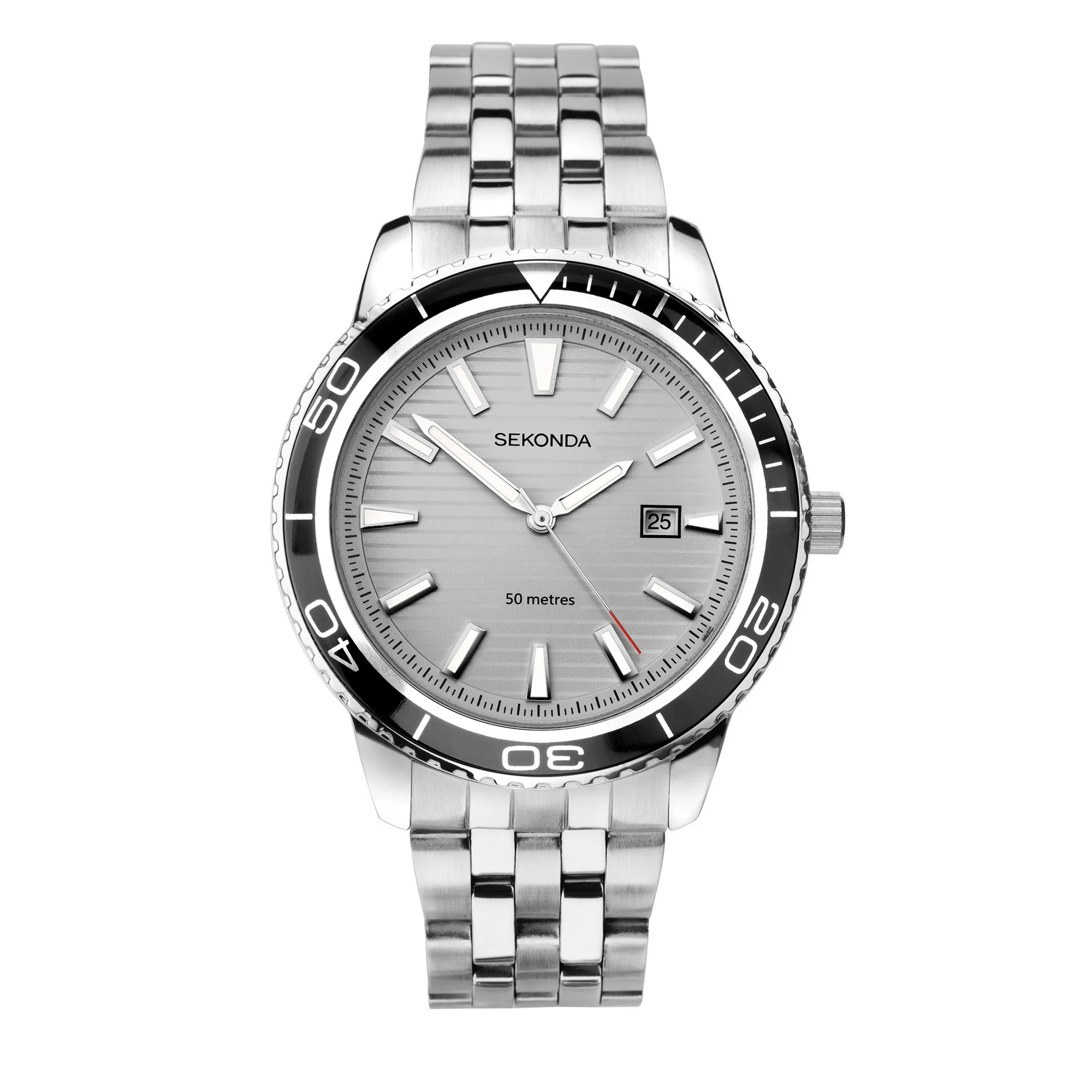 Sekonda Sports Quartz Silver Dial Stainless Steel Bracelet Men's Watch 1791 - Image 2