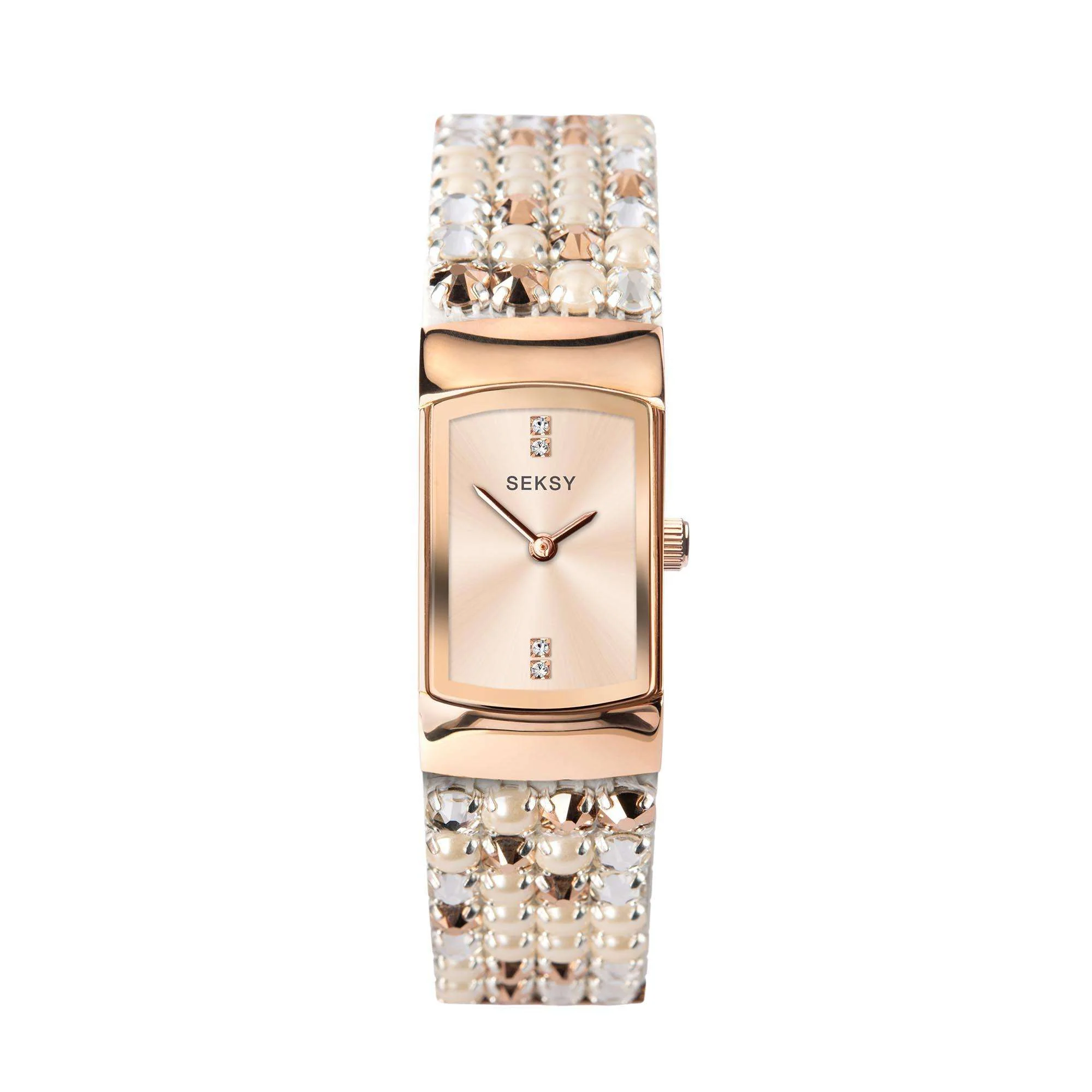 Seksy Classic Quartz Rose Gold Dial Rose Gold Brass Bracelet Ladies Watch 2952 - Image 3