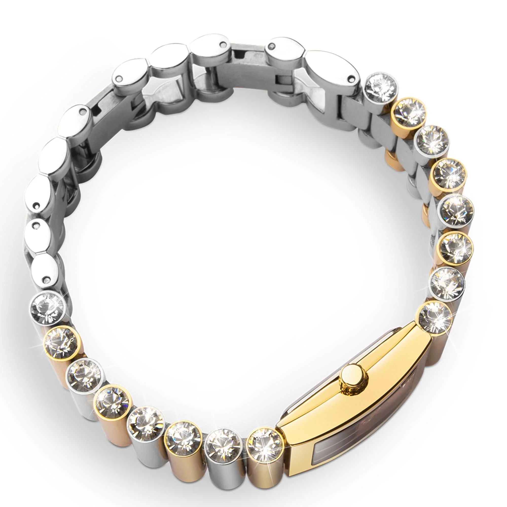 Seksy Edge Quartz Silver Dial Two Tone Stainless Steel Bracelet Ladies Watch 2865 - Image 6