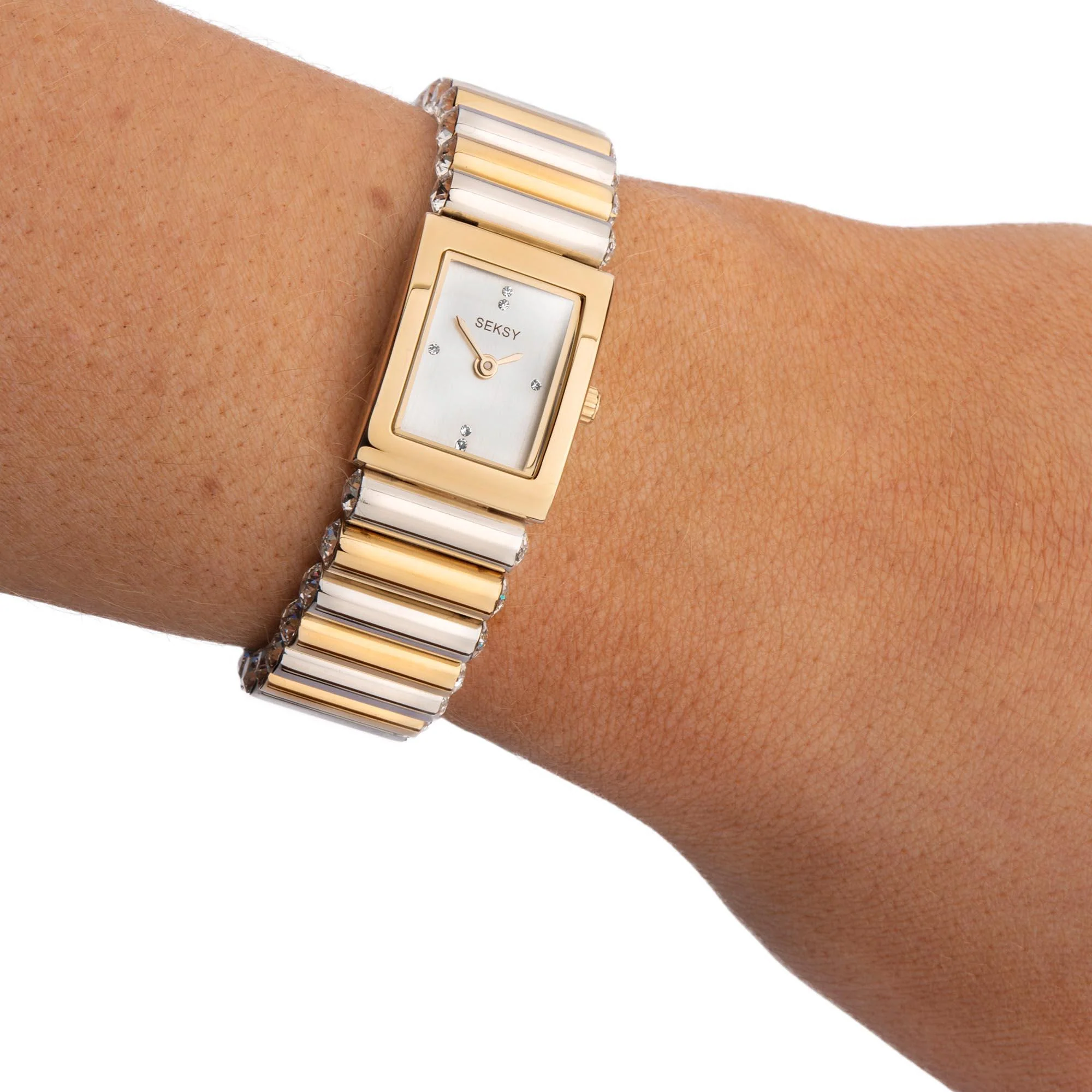 Seksy Edge Quartz Silver Dial Two Tone Stainless Steel Bracelet Ladies Watch 2865 - Image 7