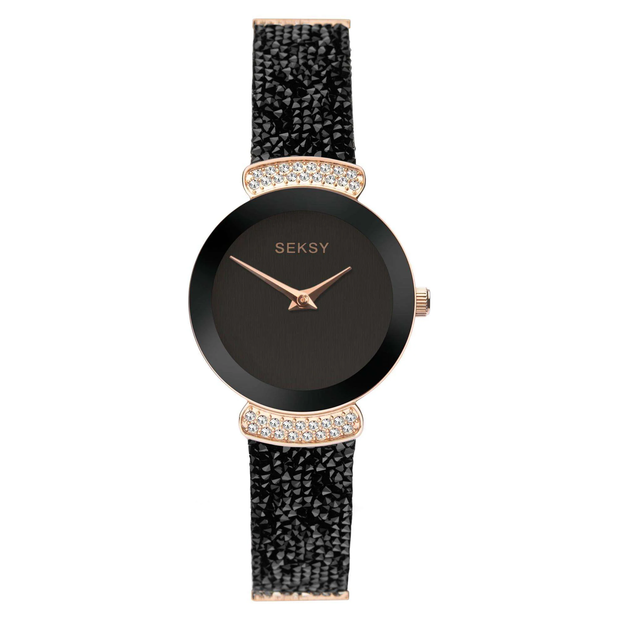 Seksy Rocks Quartz Grey Dial Rose Gold Brass Bracelet Ladies Watch 2720 - Image 2