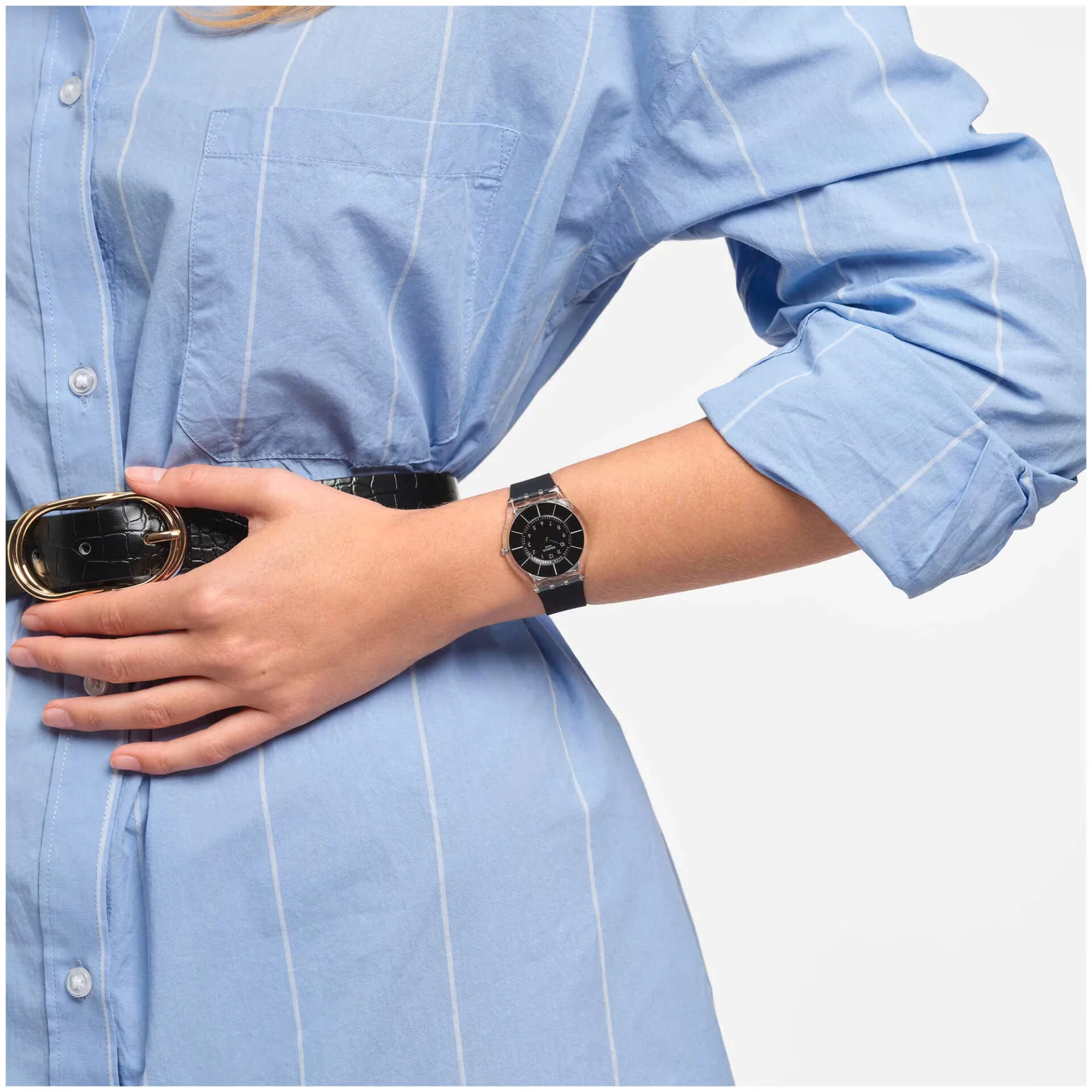 Swatch Black Classiness Case Black Dial Watch SS08K103 - Image 3