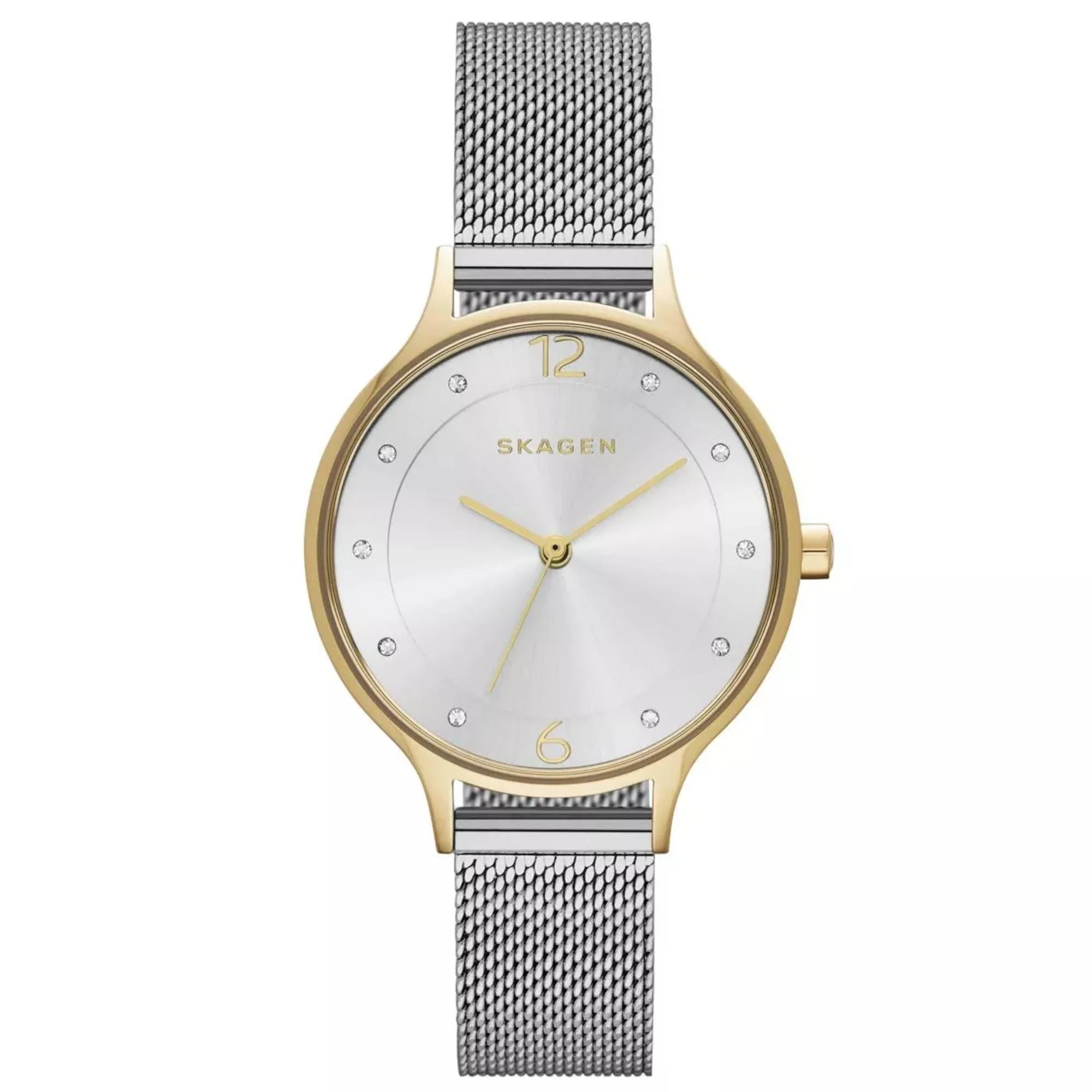 Skagen Anita Lille Two-Tone Steel Mesh White Silver Women’s Watch SKW2340 - Image 8