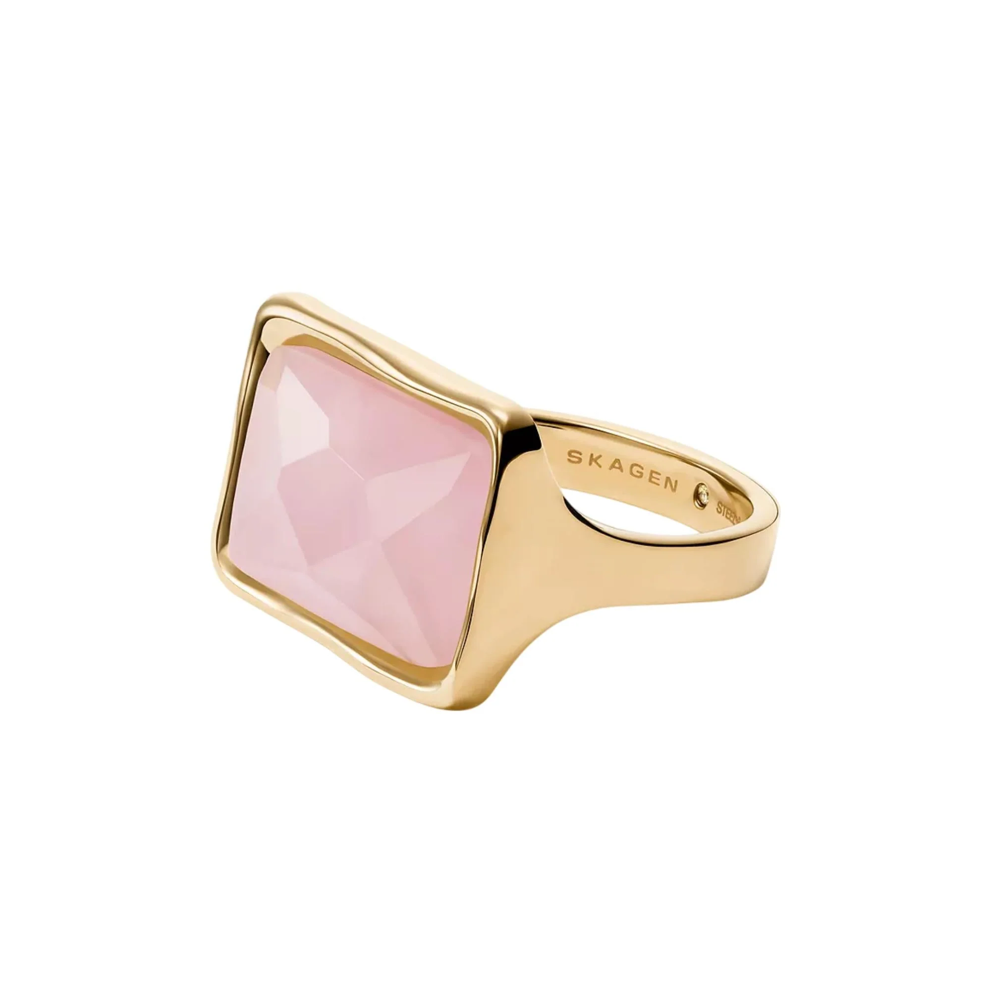 Skagen Anja Rose Quartz Gold-Tone Stainless Steel Cocktail Ladies Ring SKJ1863710-8 - Image 5