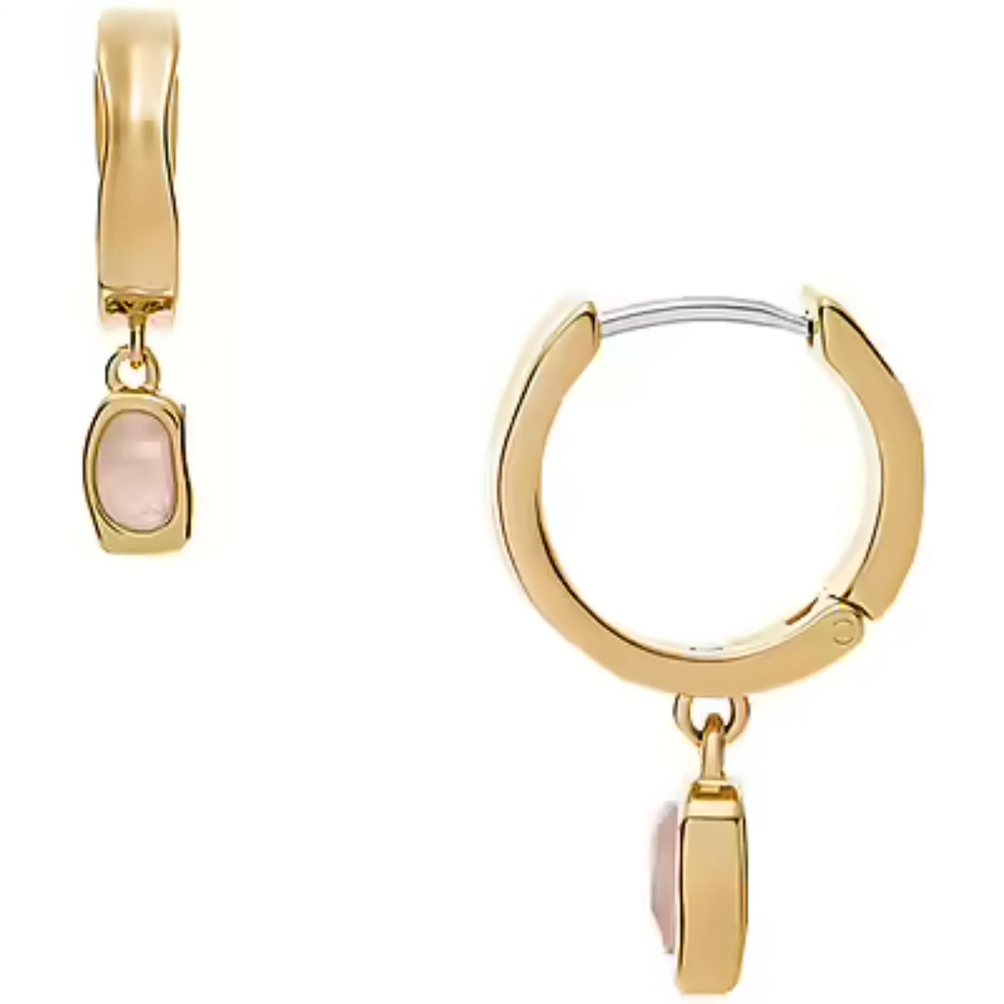Skagen Anja Rose Quartz Gold-Tone Stainless Steel Hoop Ladies Earrings SKJ1864710 - Image 4