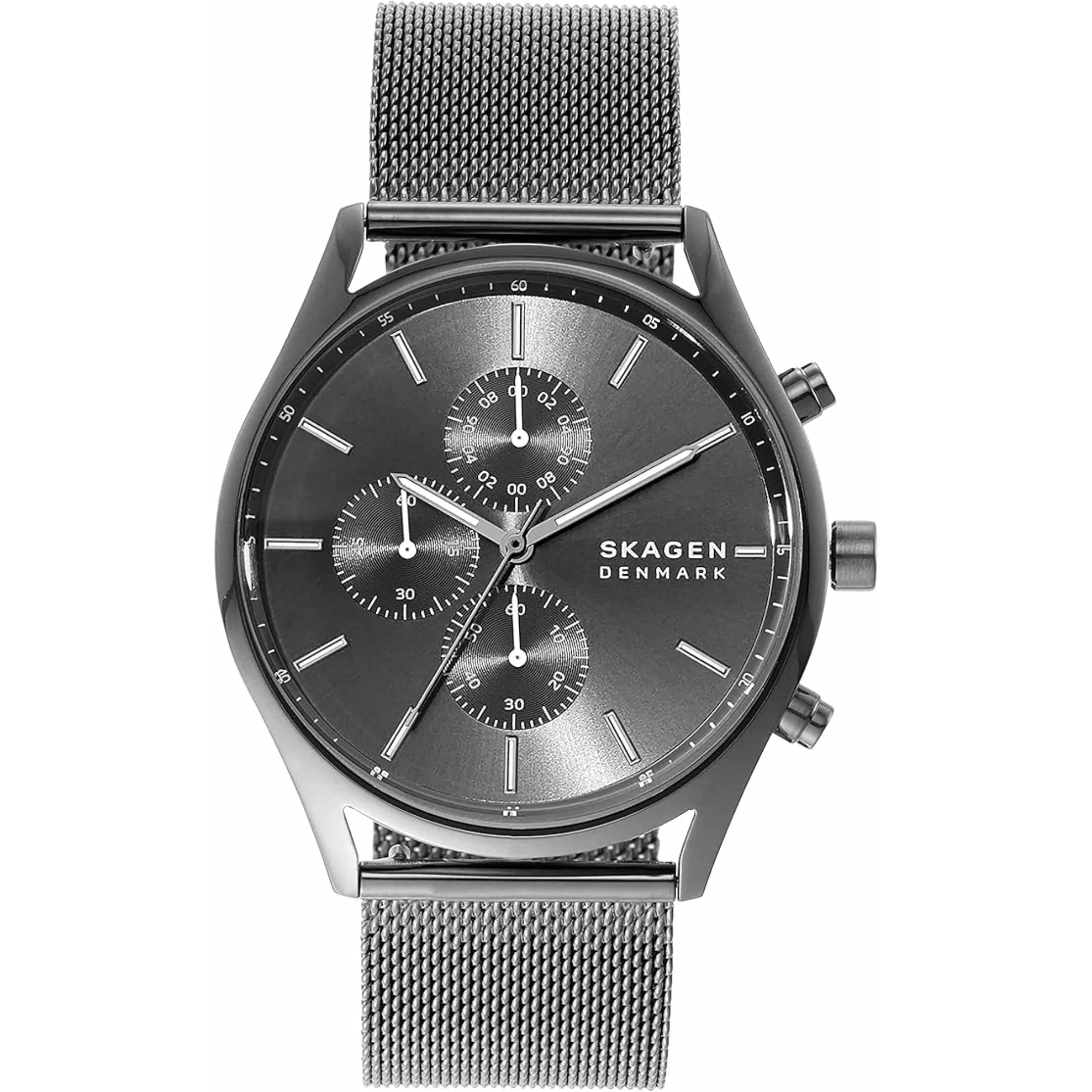 Skagen Holst Chronograph Charcoal Steel Mesh Strap Charcoal Dial Men’s Watch SKW6608