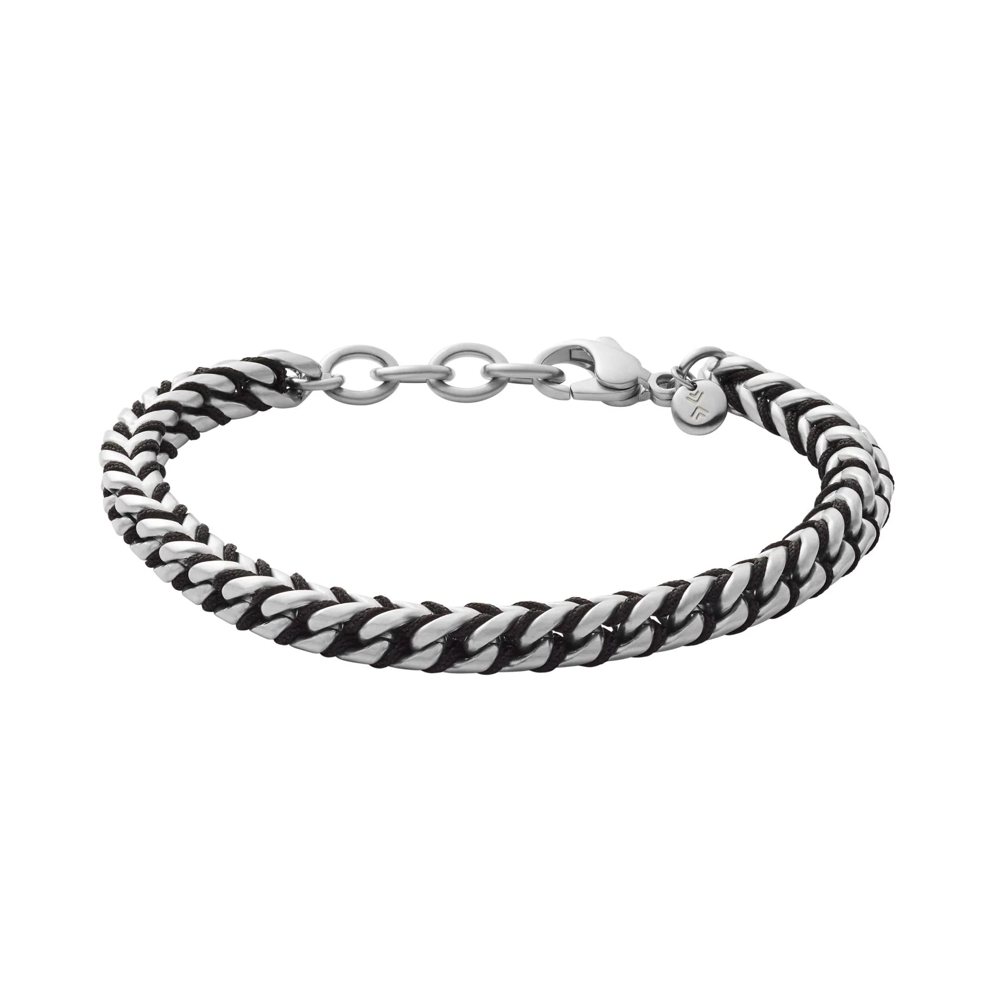 Skagen Hulsten Silver-Tone Stainless Steel and Black Nylon Men's Bracelet SKJM0170040 - Image 5