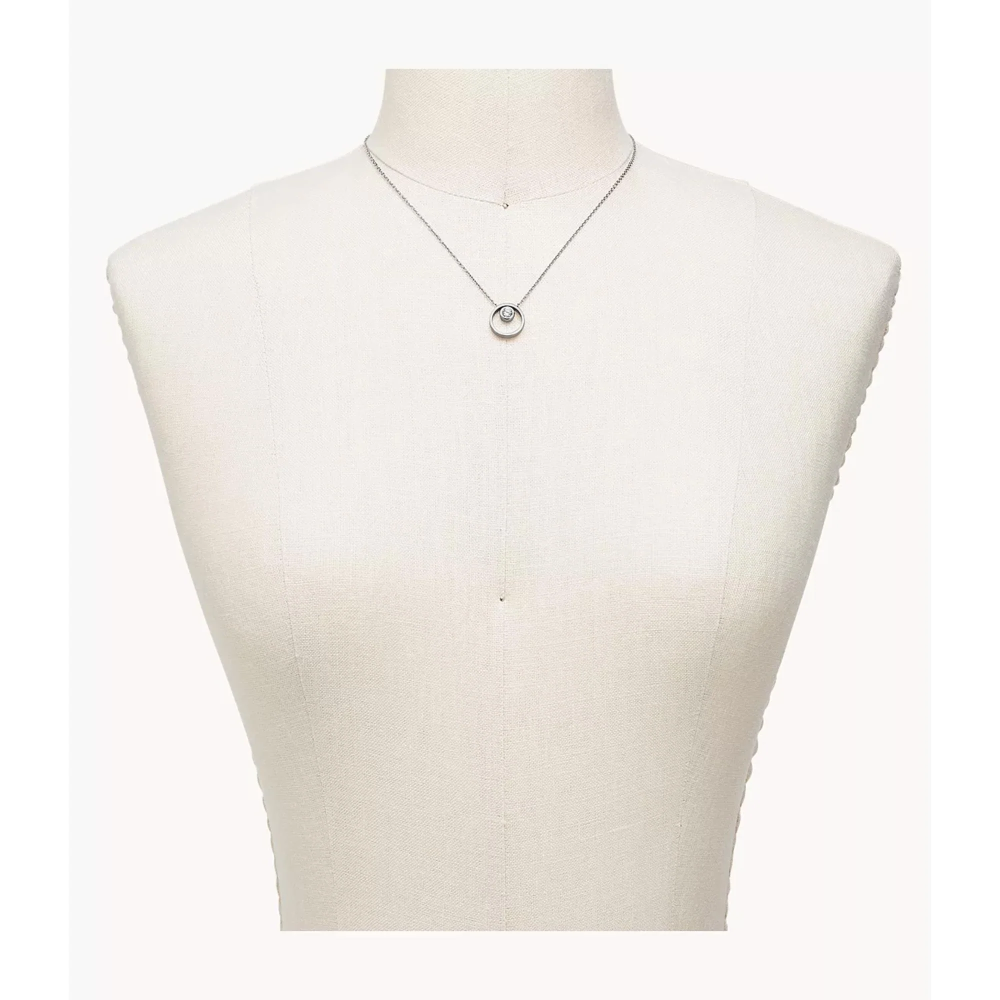 Skagen Linje Modern Silver-Tone Circle Women's Necklace SKJ0833040 - Image 9