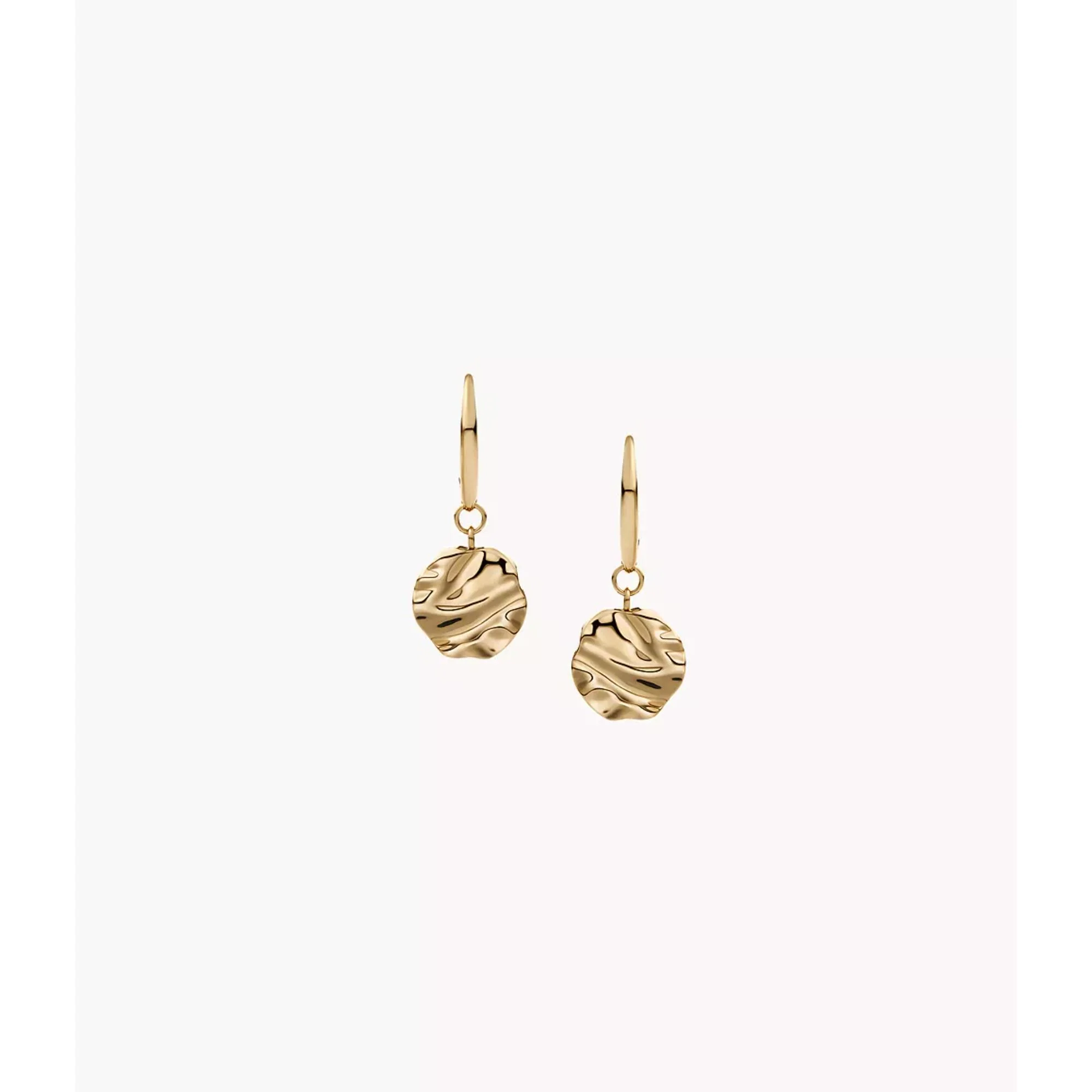Skagen Moderne Stak Gold-Tone Stainless Steel Wave Medallion Drop Women's Earrings SKJ1883710 - Image 3