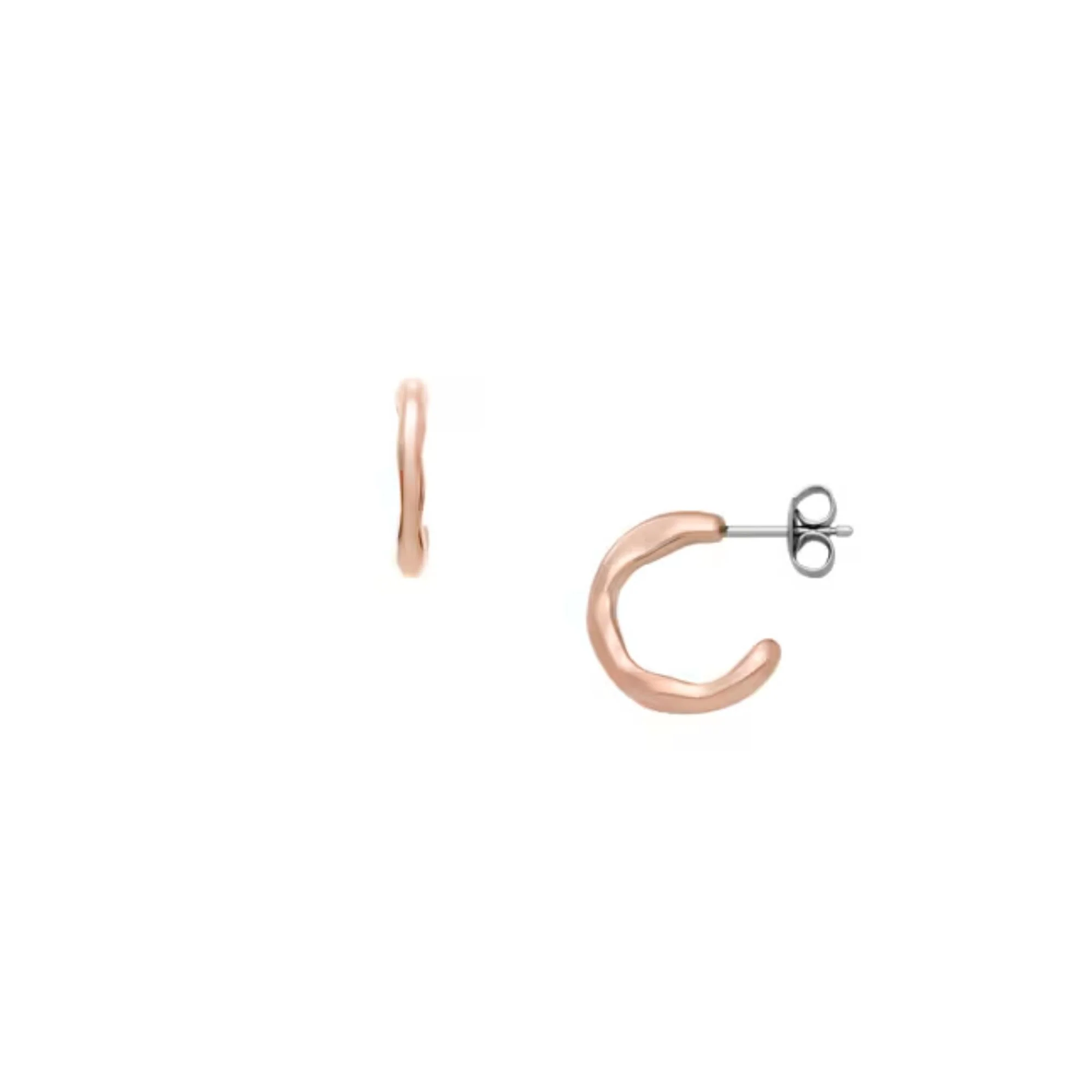 Skagen Moderne Stak Rose Gold-Tone Stainless Steel Hoop Ladies Earrings SKJ1873791 - Image 4