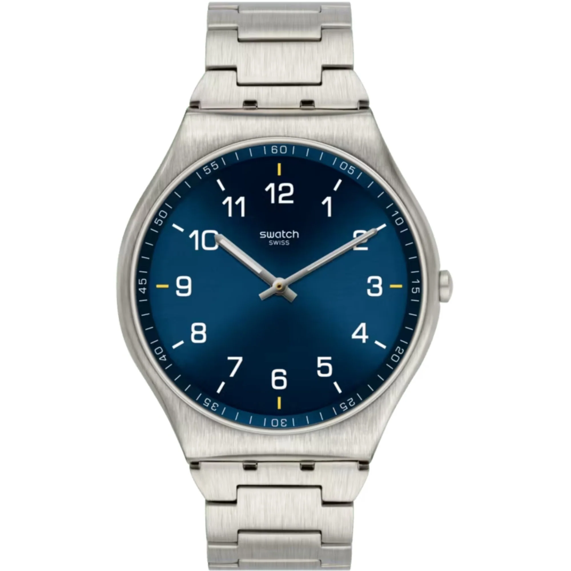 Skin Irony Navy Dial Stainless Steel Bracelet Unisex Watch SS07S106G