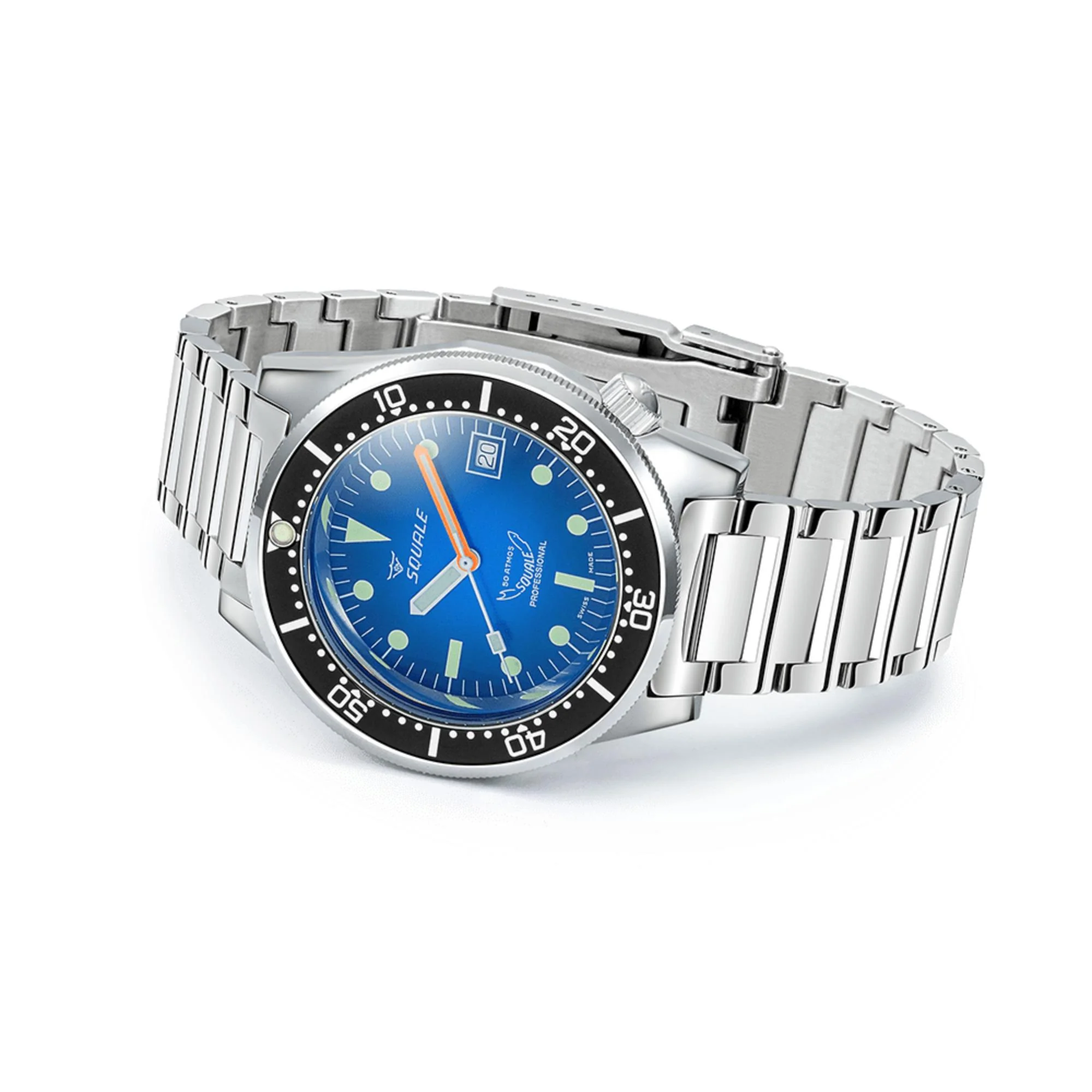 Squale 1521 Blue Ray Automatic Blue Dial Steel Strap Men's Watch 1521PROFD.SQ20L - Image 3