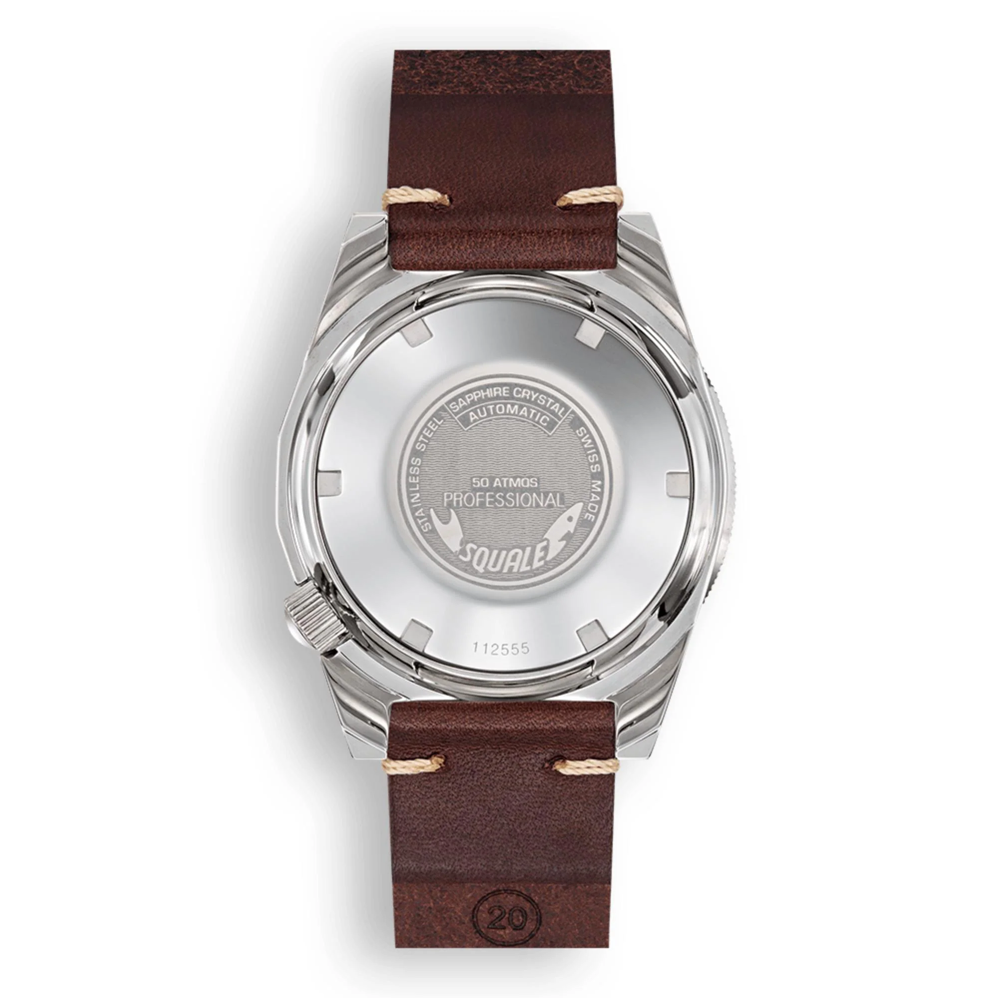 Squale 1521 Classic Automatic Black Dial Leather Strap Men's Watch 1521CL.PS - Image 2