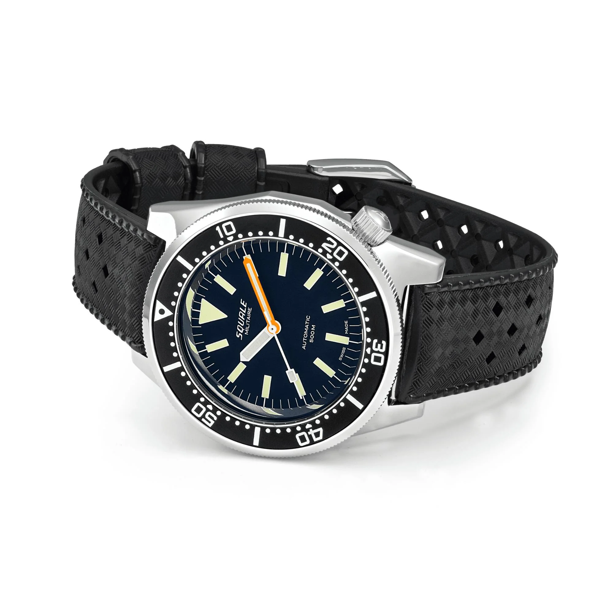 Squale 1521 Militaire Automatic Black Dial Rubber Strap Men's Watch 1521MIL.HT - Image 3