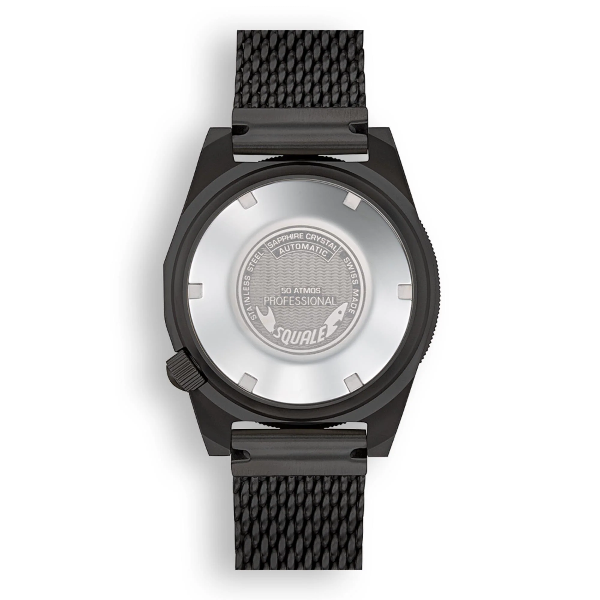 Squale 1521 PVD Automatic Black Dial Steel Strap Men's Watch 1521PVD.MEPVD20 - Image 7