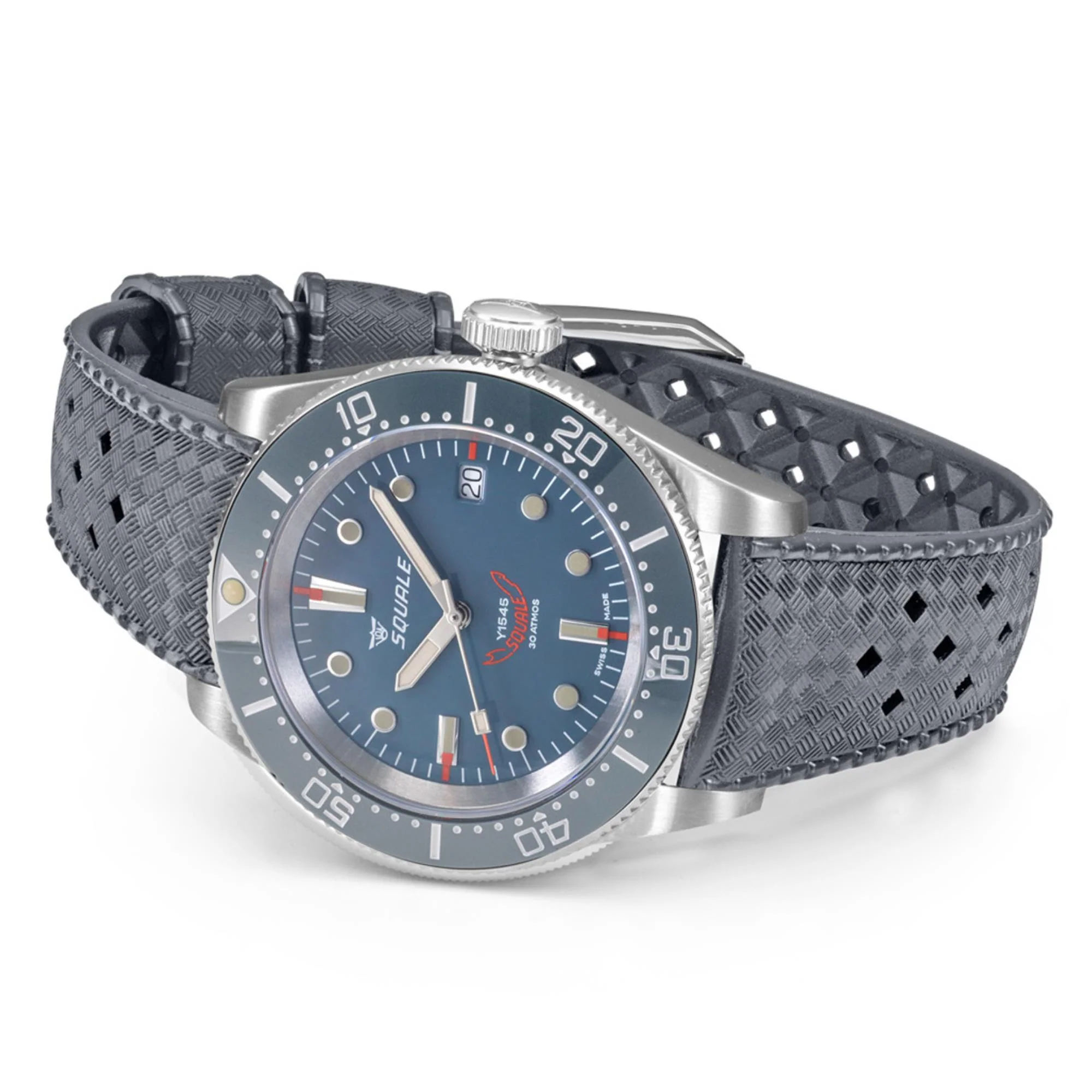 Squale 1545 Automatic Grey Dial Rubber Strap Men's Watch 1545GG.HTG - Image 4